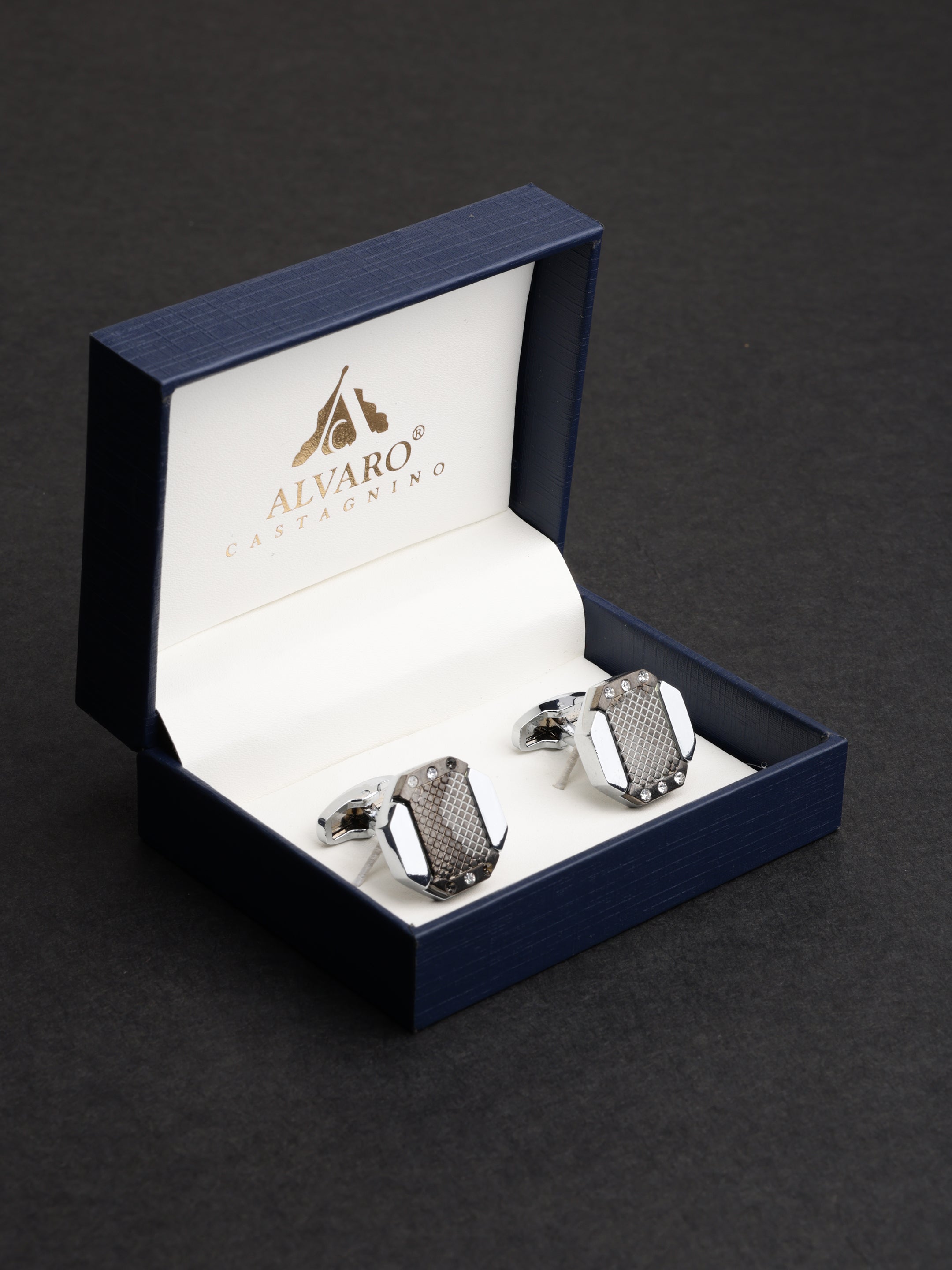 Hexagonal Industrial Crystal Cufflinks