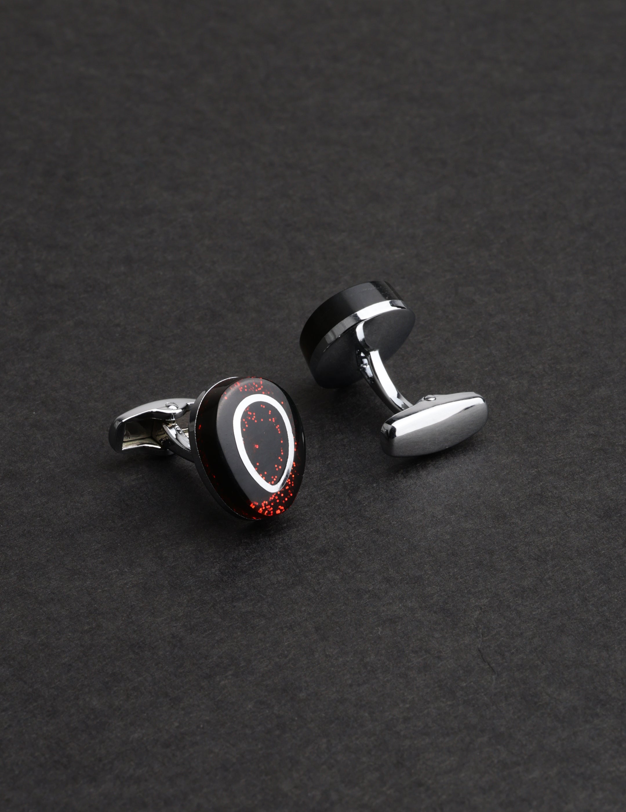 Crimson Galaxy Oval Cufflinks