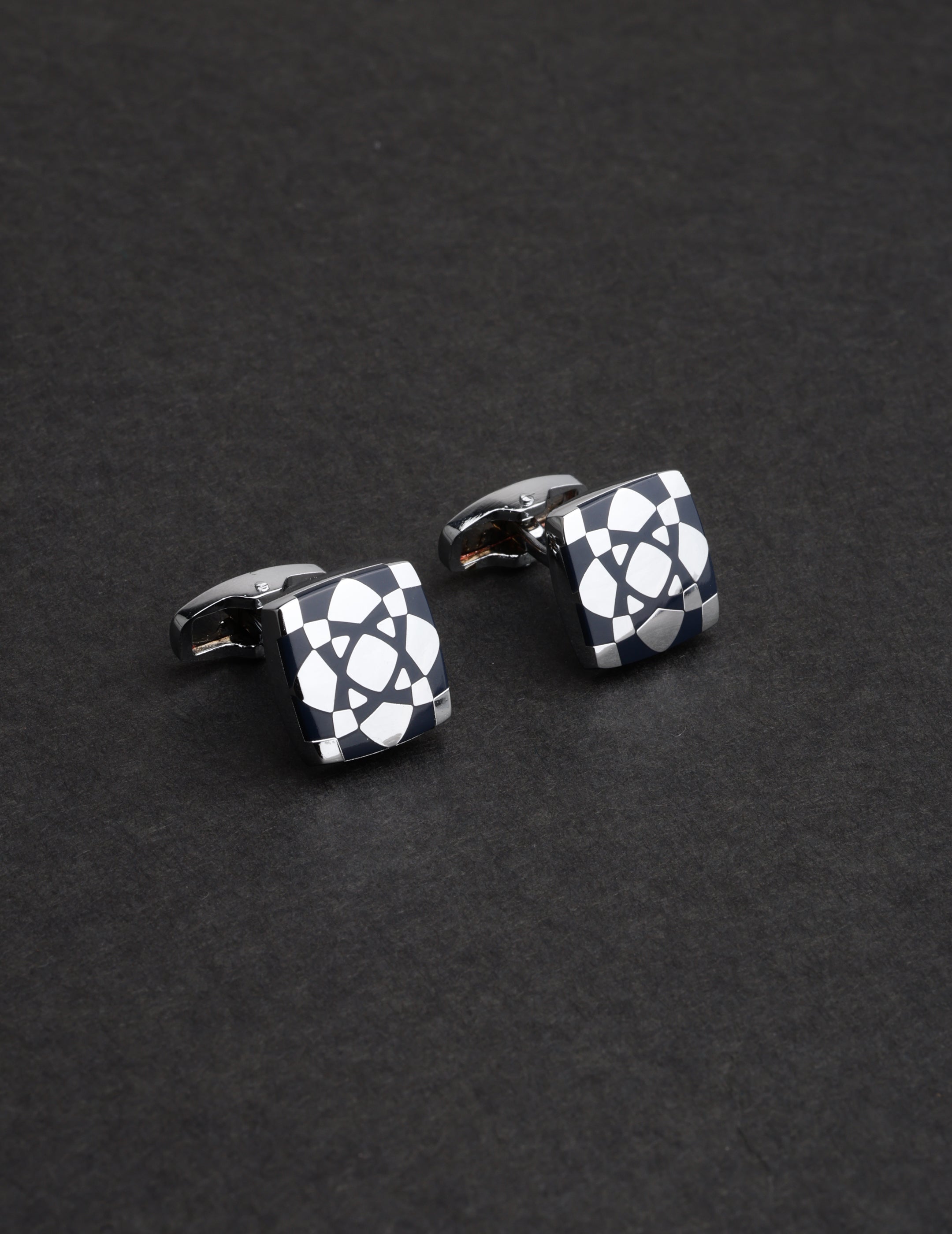 Geometric Mosaic Square Cufflinks