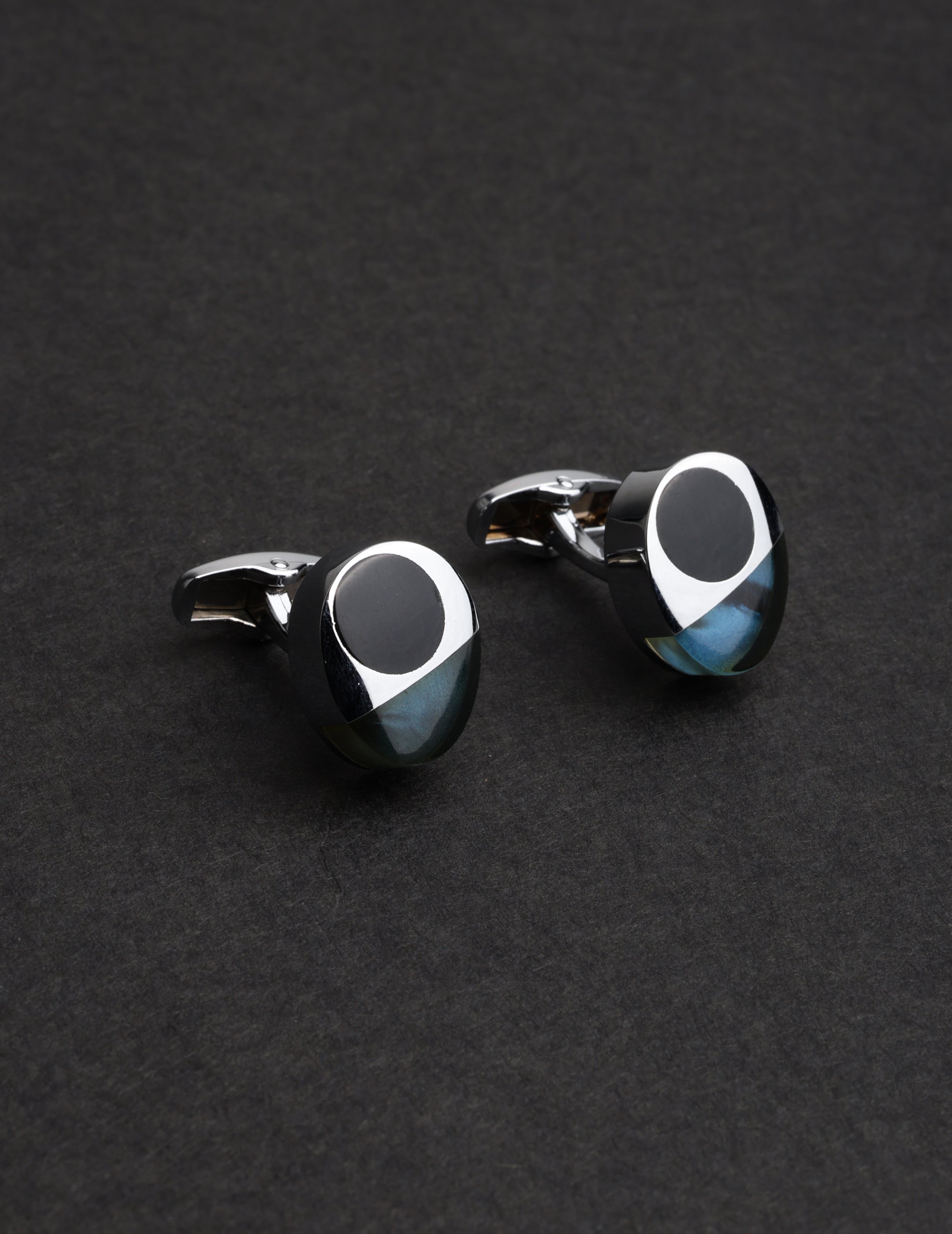 Modern Abstract Oval Cufflinks