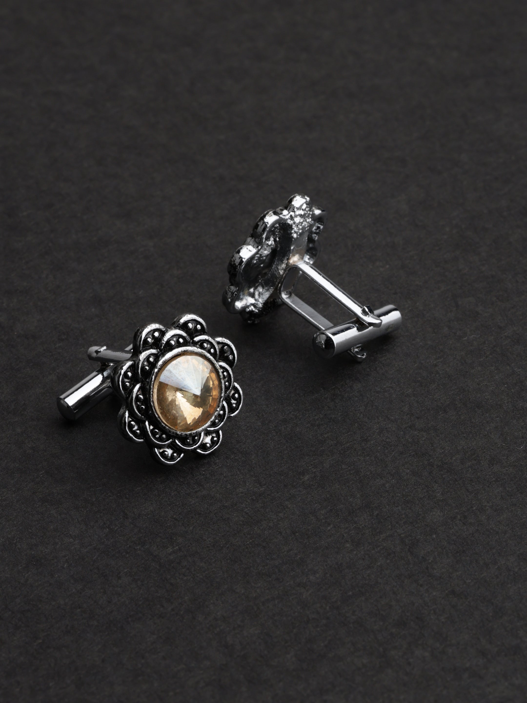 Antique Floral Crystal Cufflinks