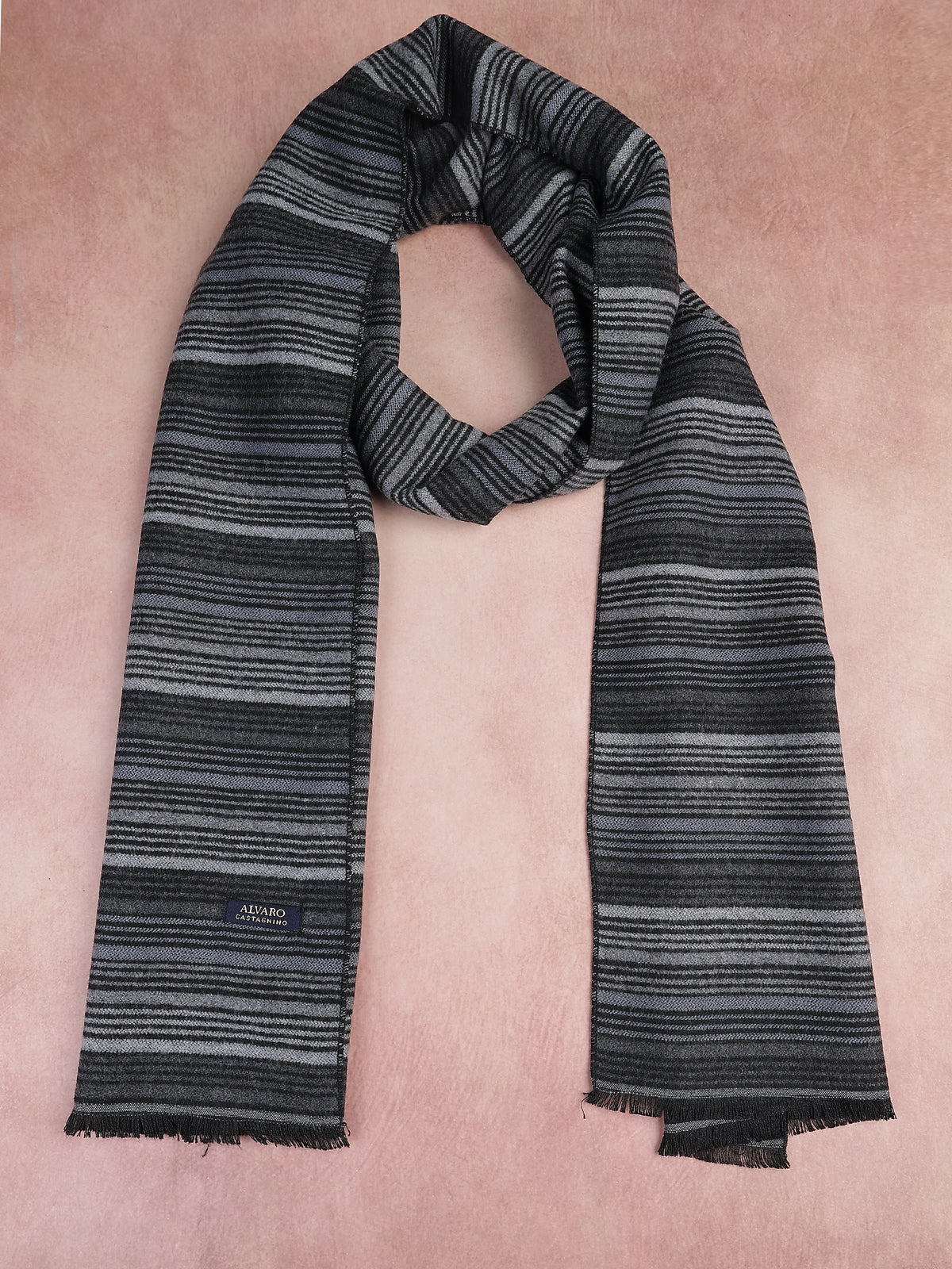 Charcoal & Silver Multi-Stripe Winter Muffler