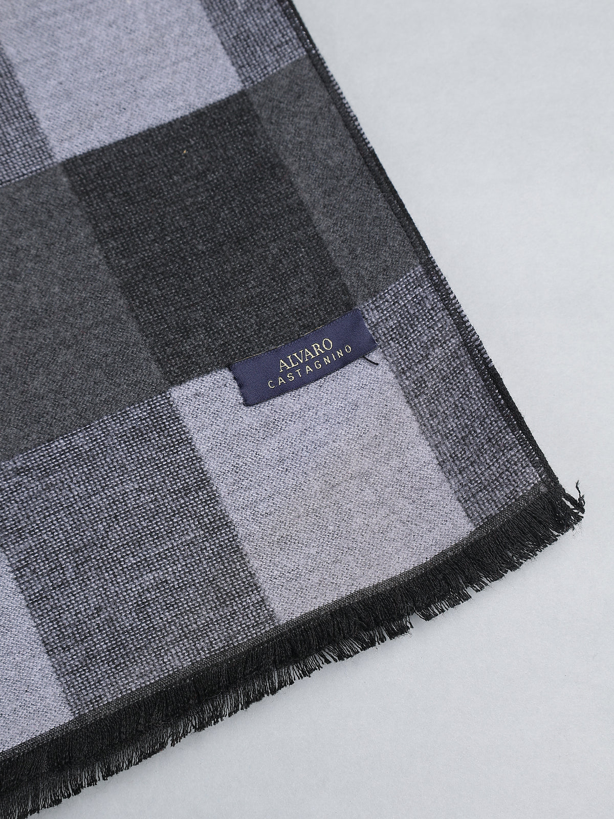 Monochrome Grey & Black Checkerboard Winter Muffler