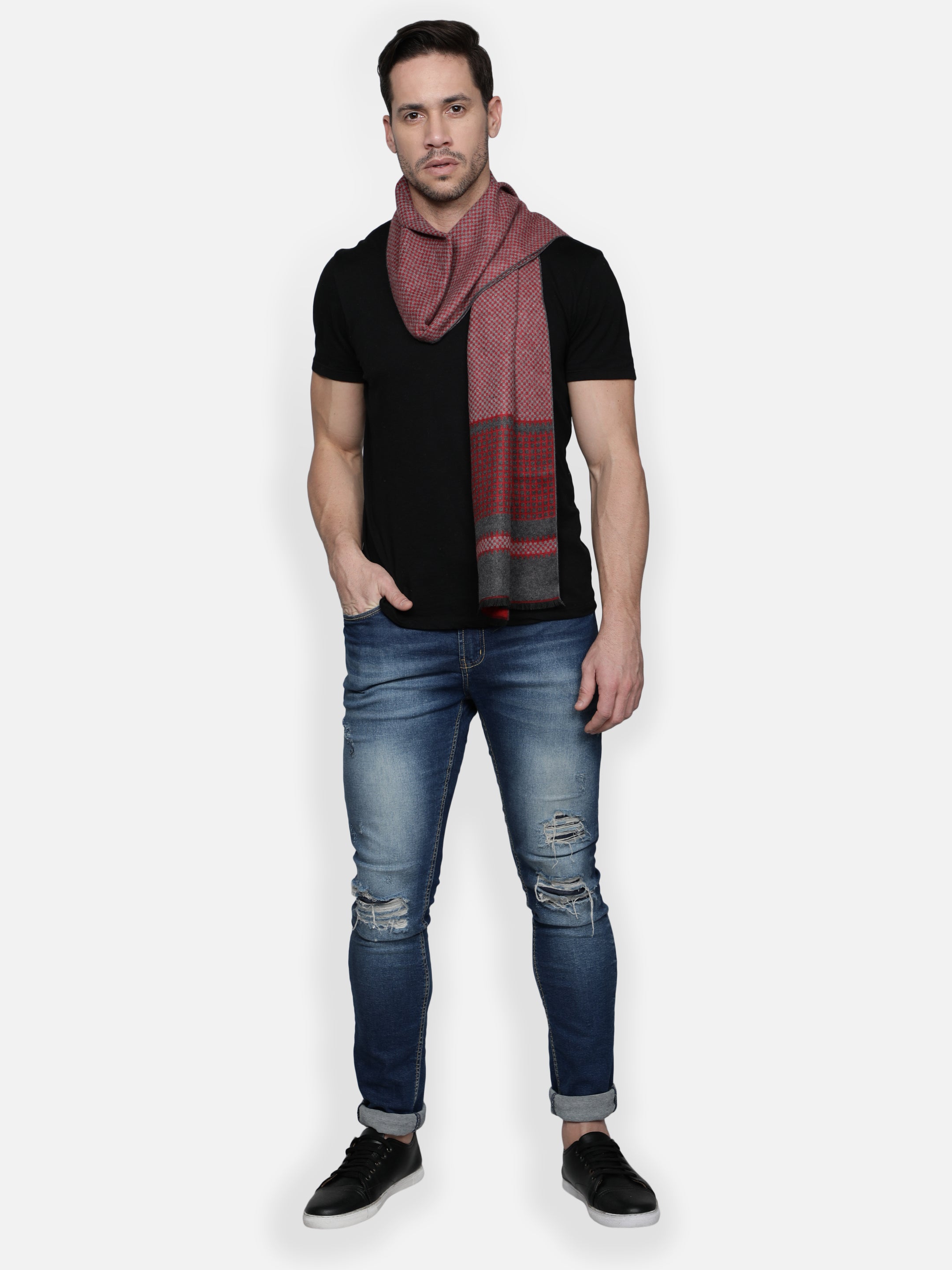 Alvaro Castagnino Men Red & Purple Mufflers