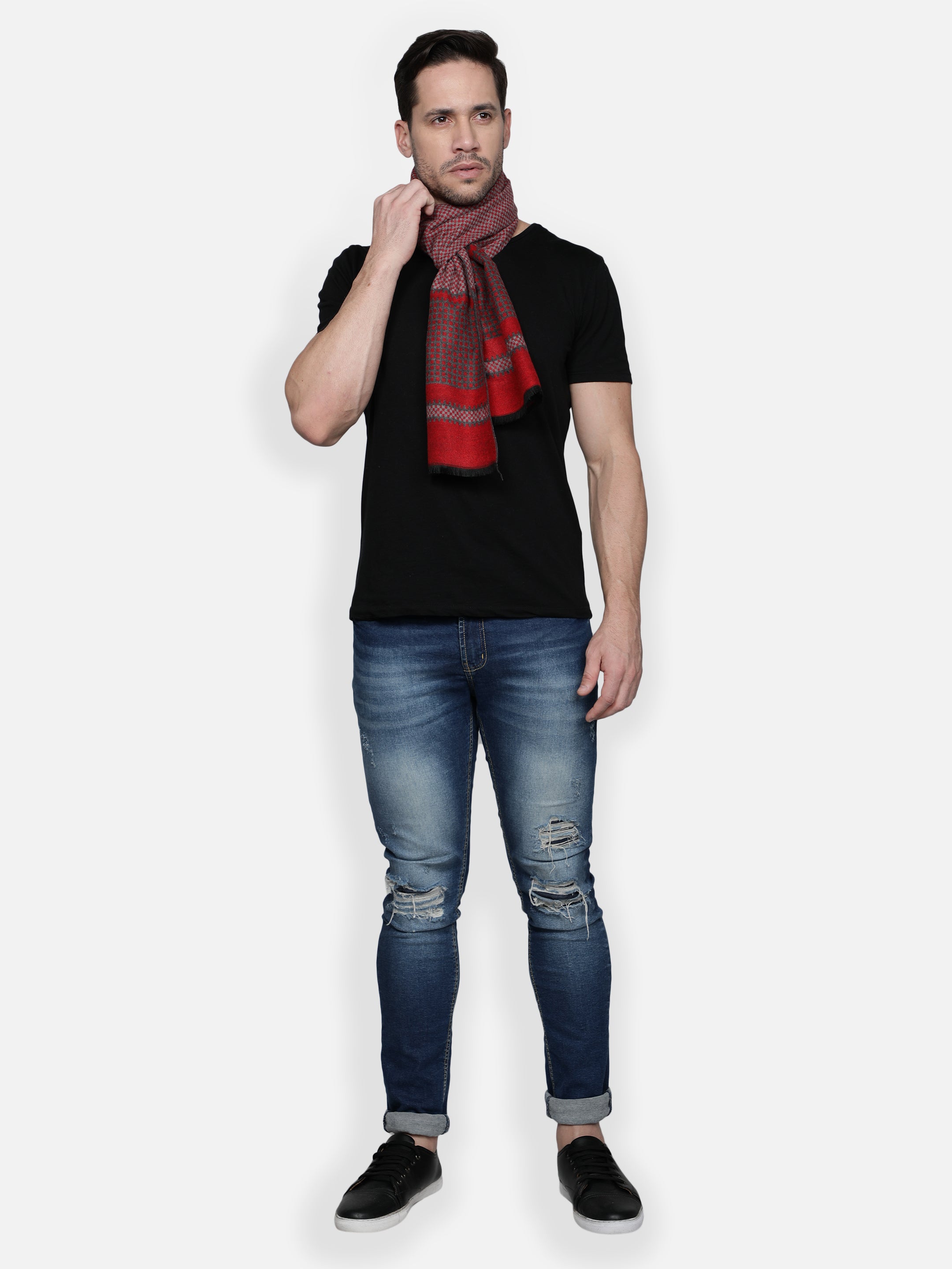 Alvaro Castagnino Men Red & Purple Mufflers