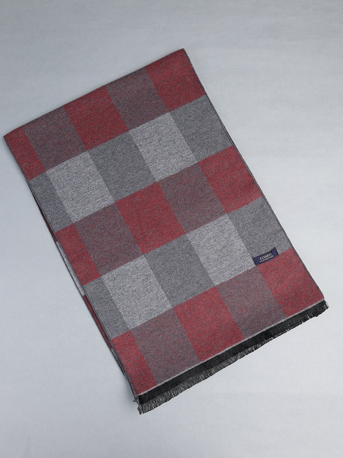 Crimson, Gray & Charcoal Buffalo Plaid Winter Muffler
