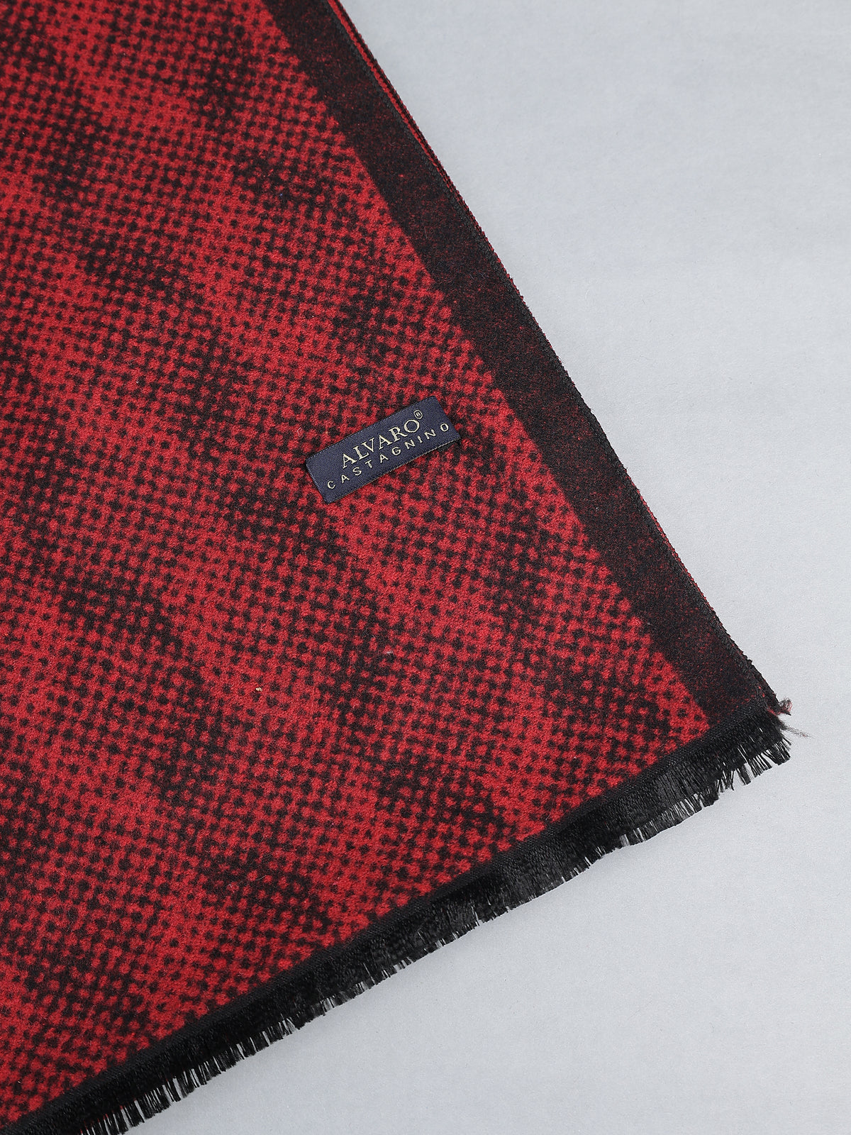 Crimson Red & Burgundy Geometric Lattice Winter Muffler