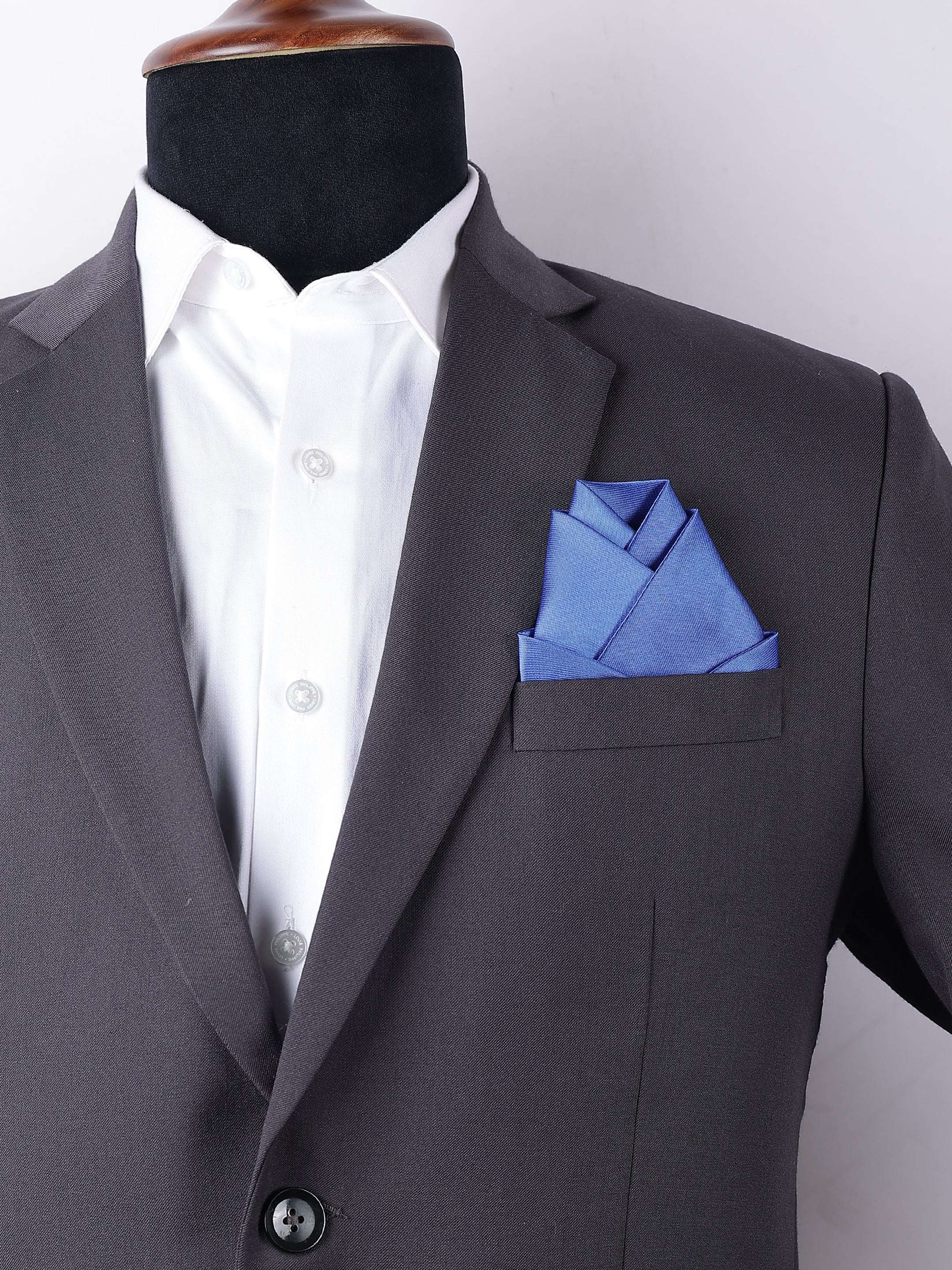 Azure Blue Pre-Folded Pocket Square