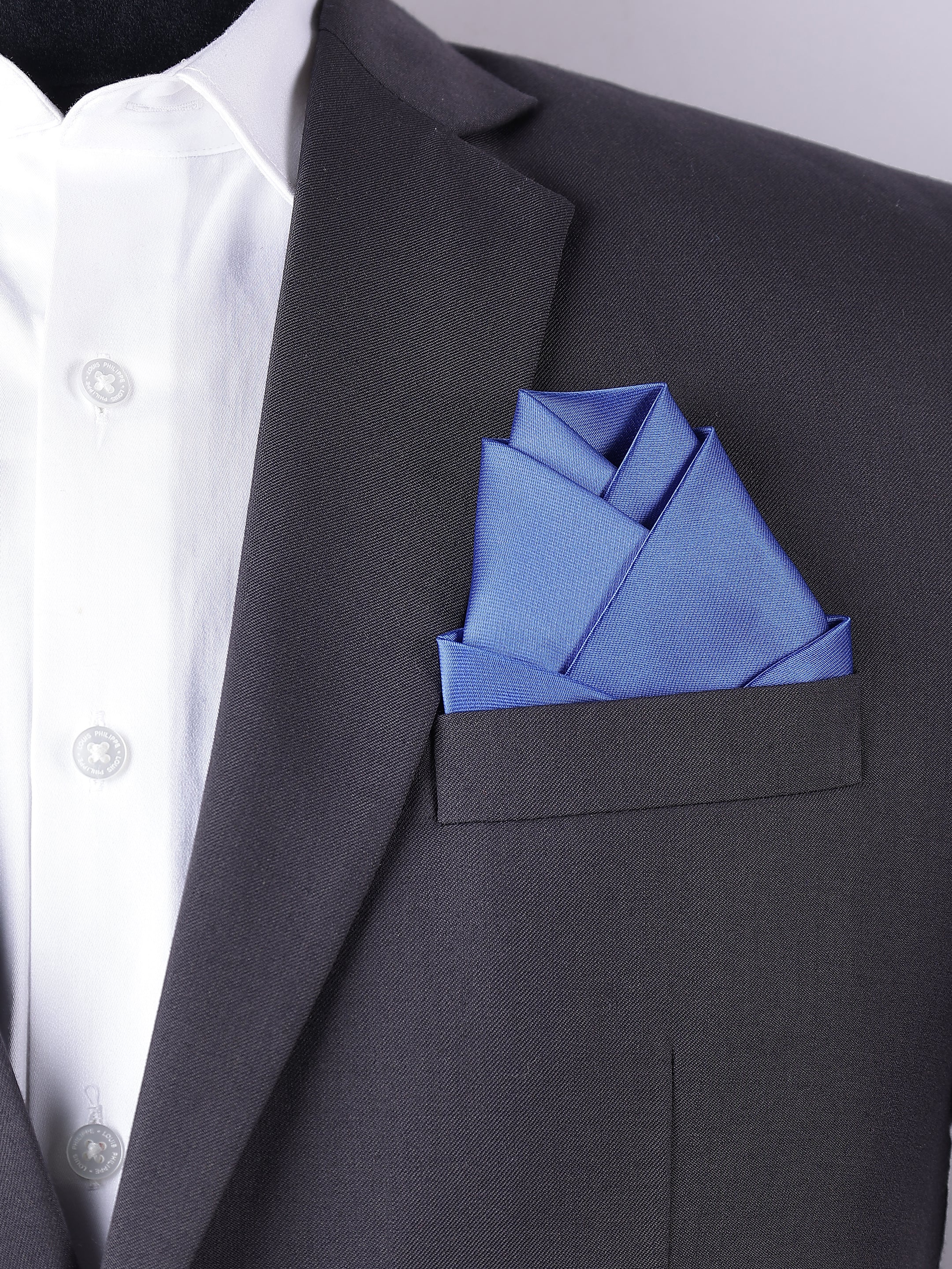 Azure Blue Pre-Folded Pocket Square