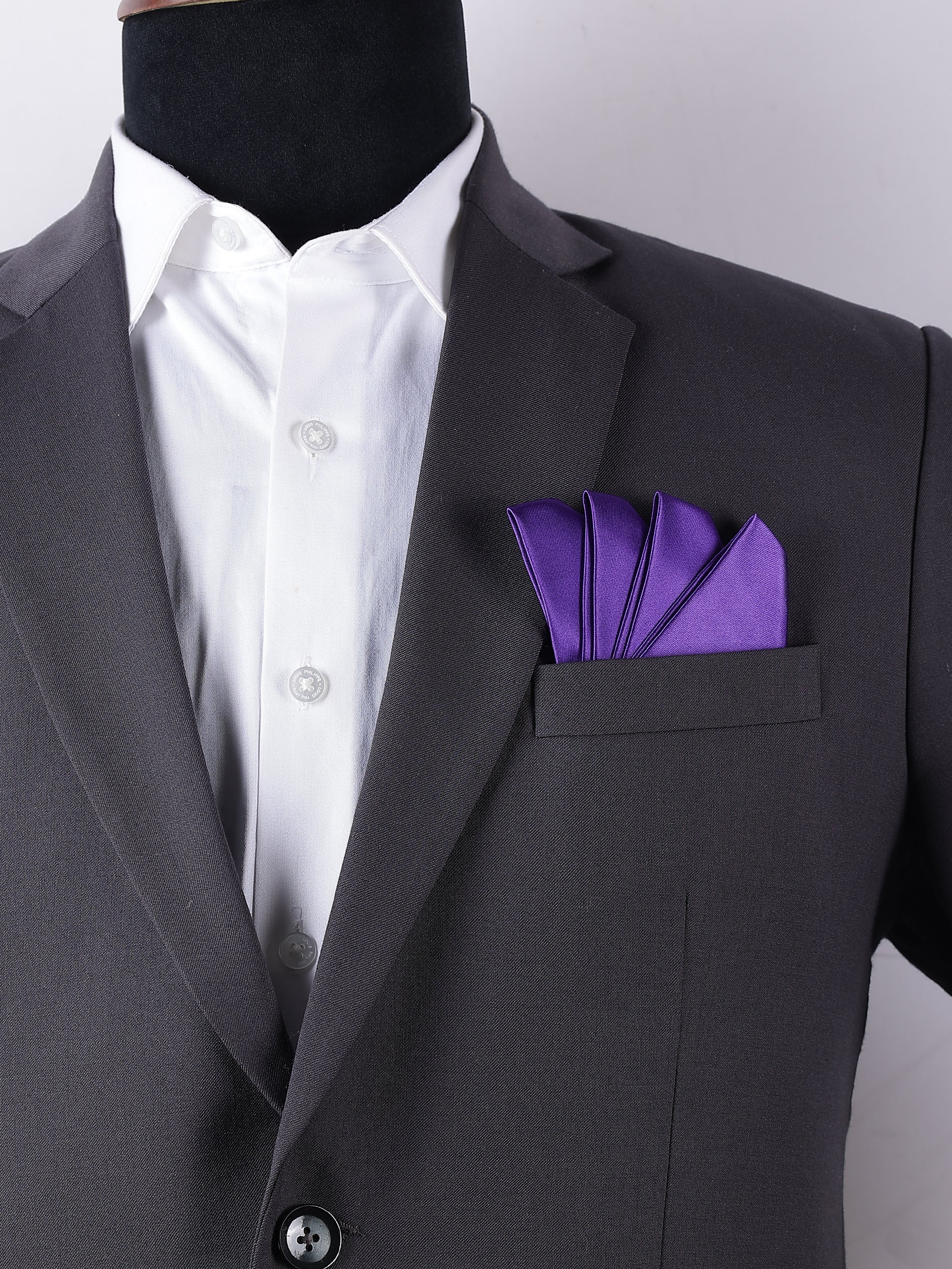 Purple Pre-Folded Pocket Square