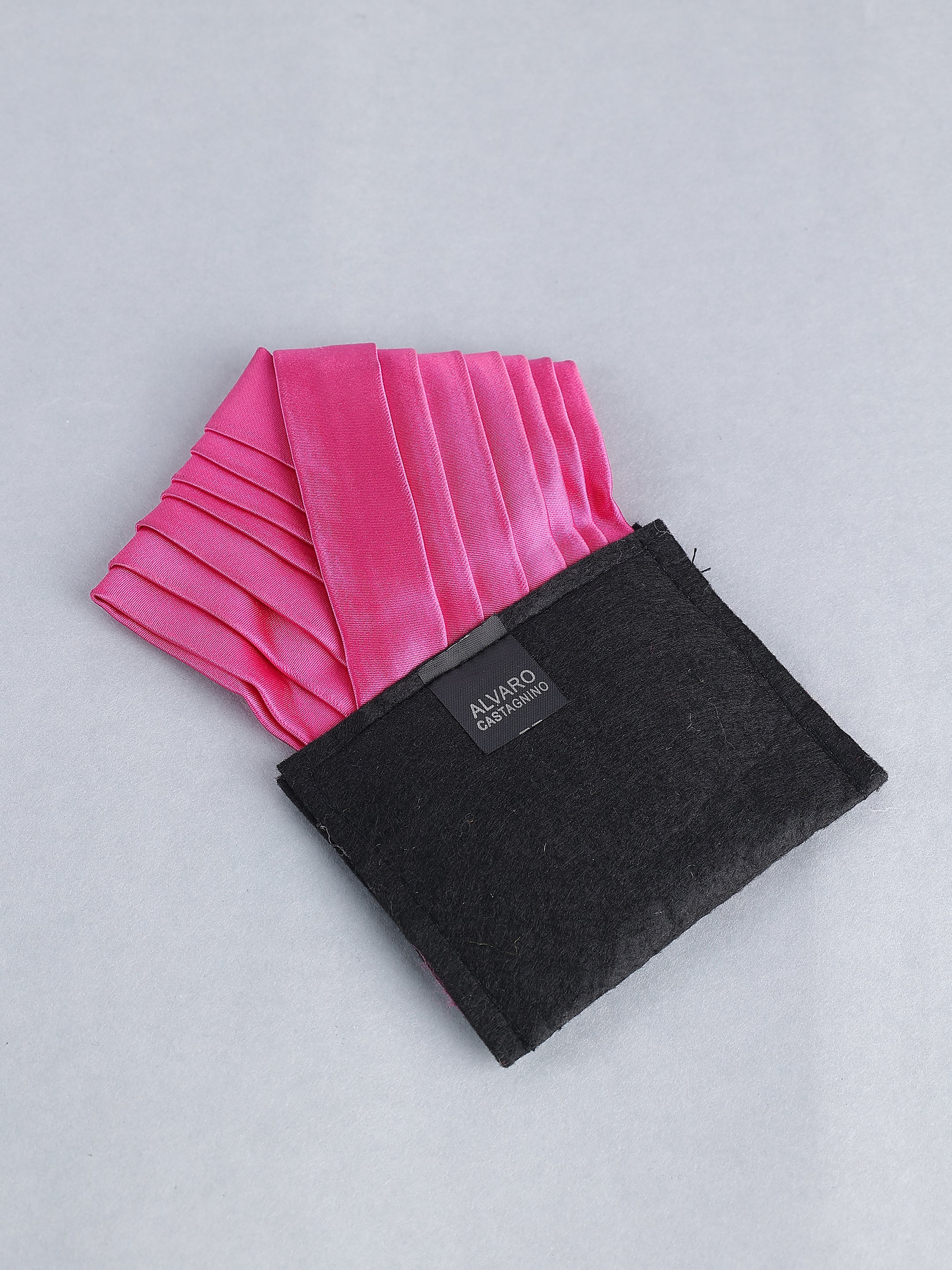 Pink Pleated Pre-Folded Pocket Square