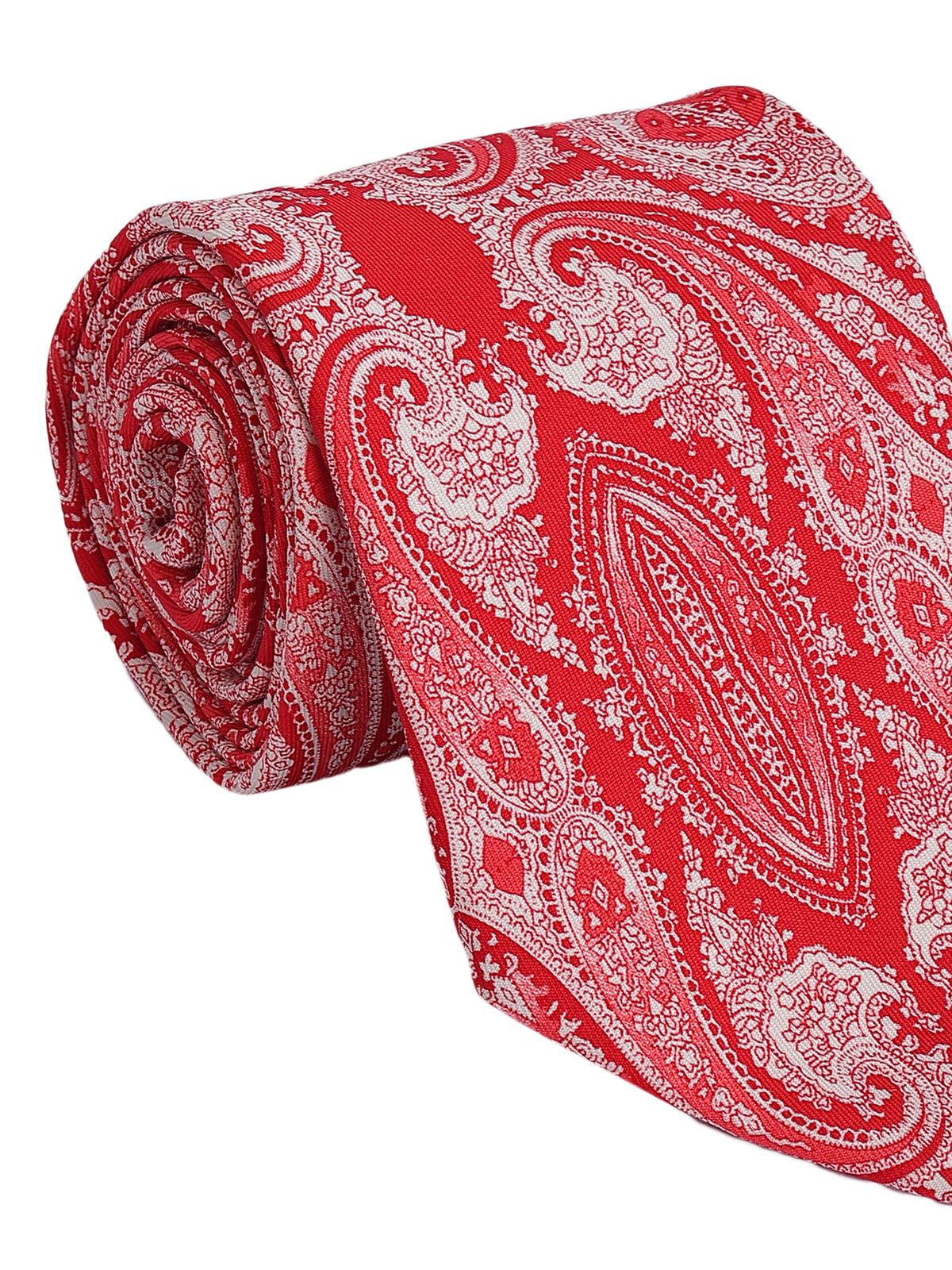 Red and White Paisley Necktie