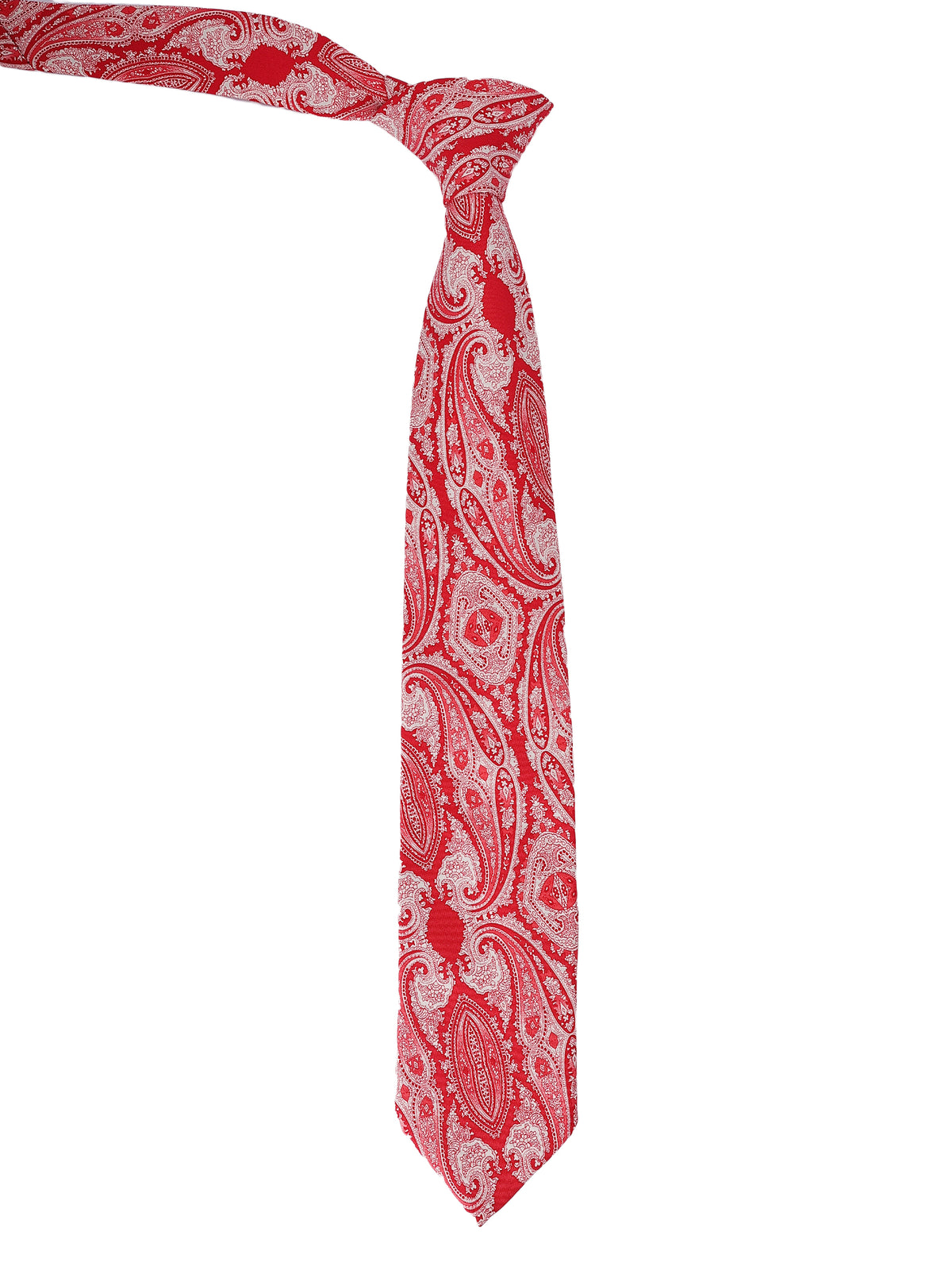 Red and White Paisley Necktie