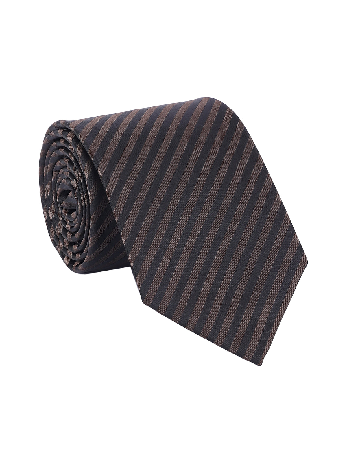 Dark Brown and Black Striped Necktie