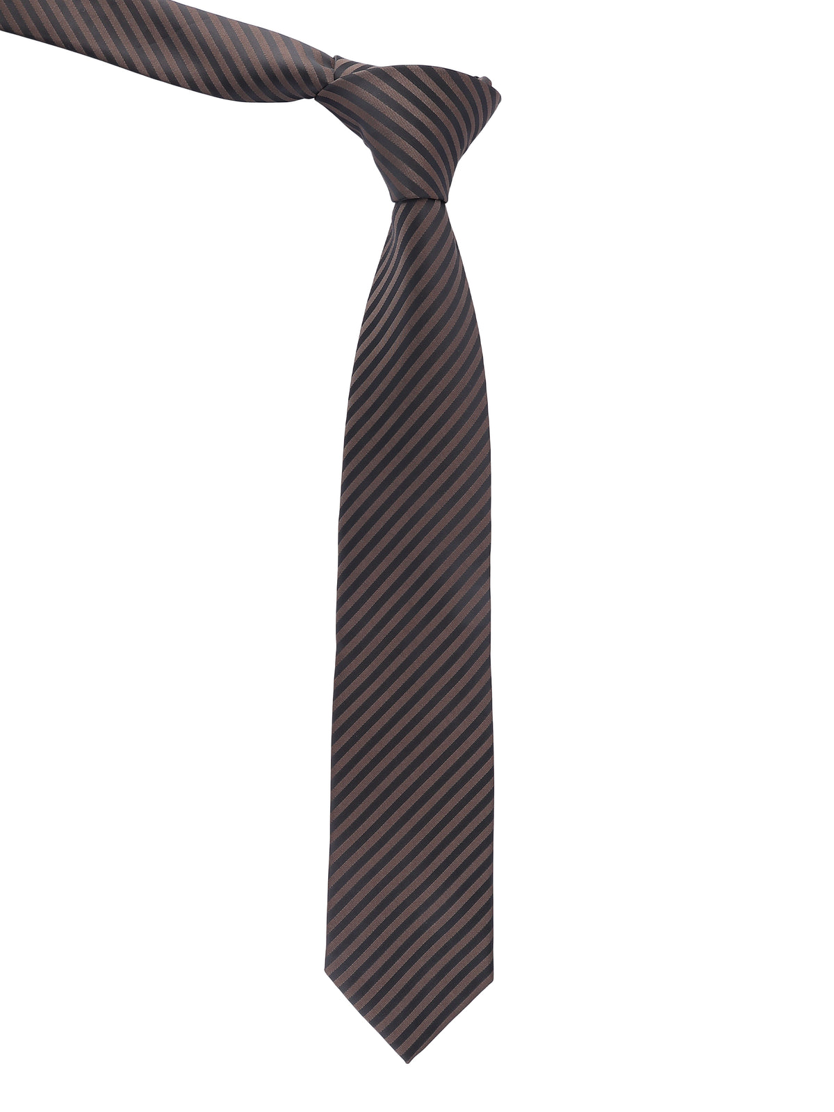 Dark Brown and Black Striped Necktie