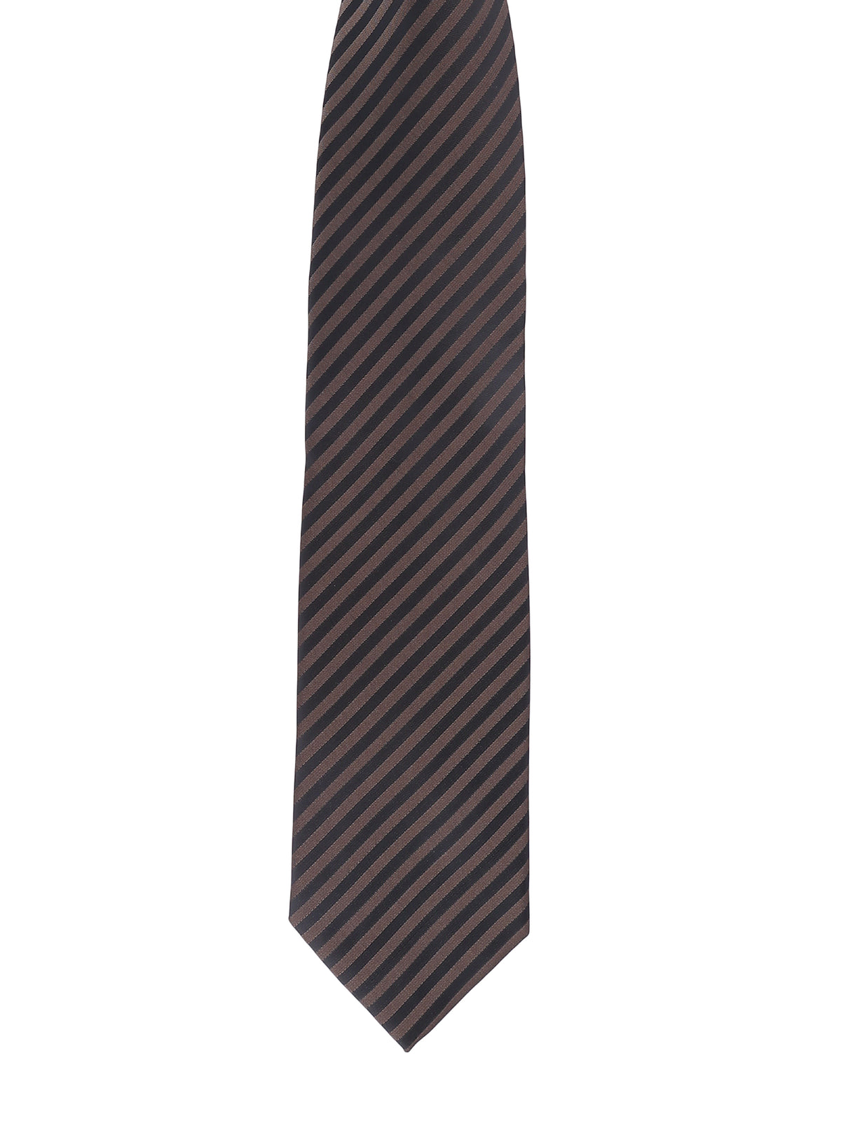 Dark Brown and Black Striped Necktie