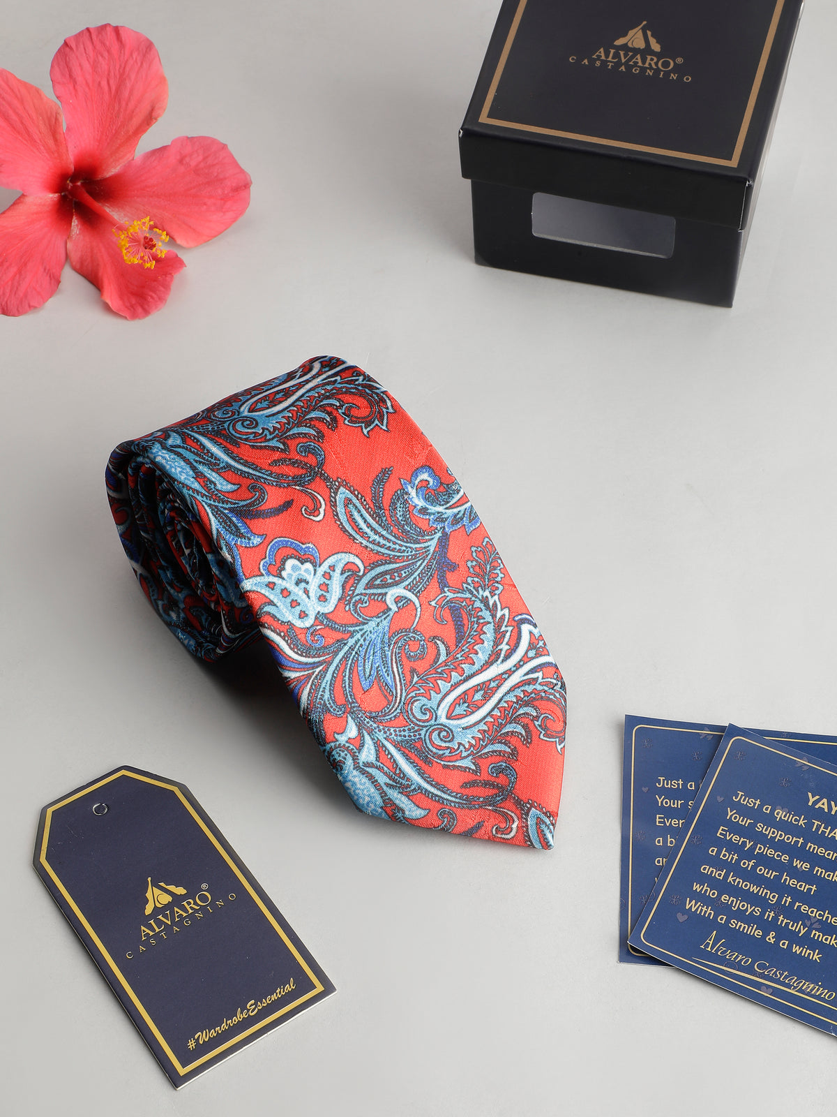Red and Blue Paisley Necktie