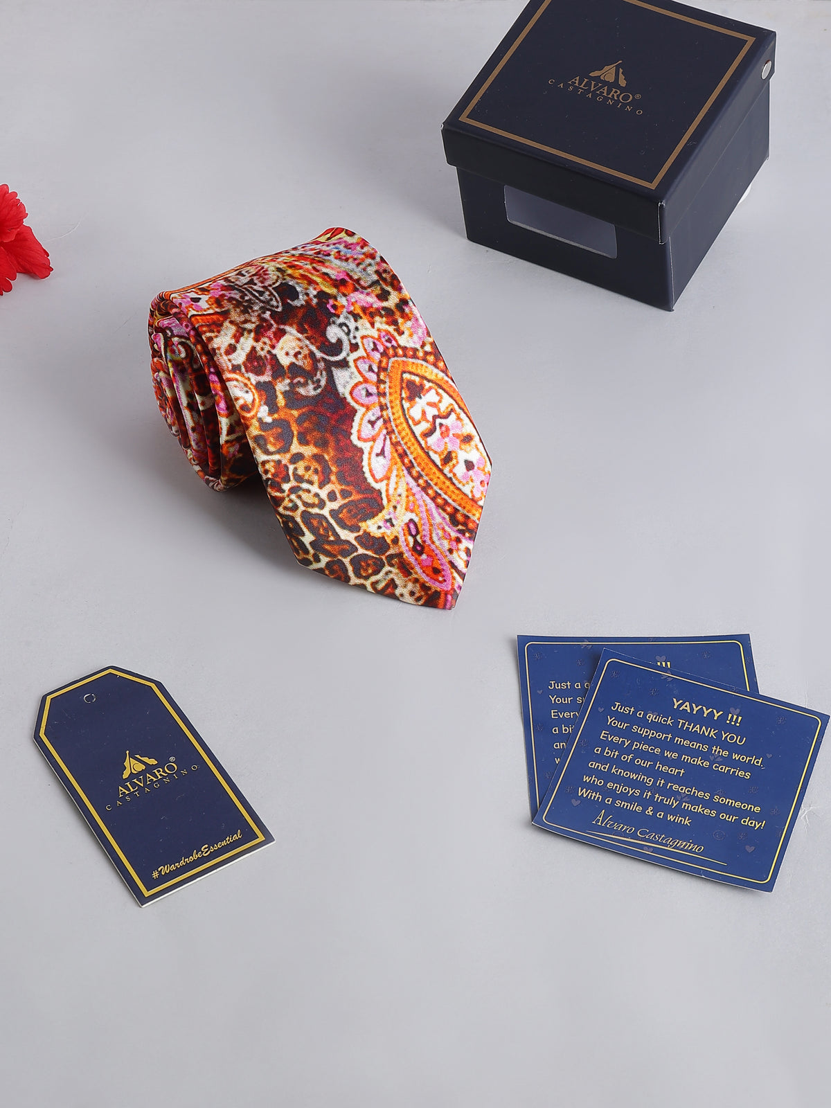 Multicolor Paisley and Animal Print Necktie