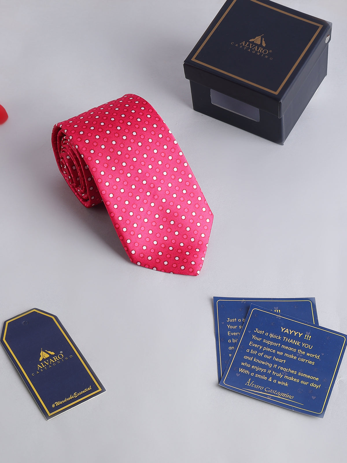 Hot Pink Polka Dot Necktie