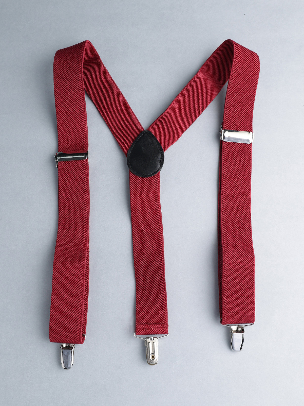 Classic Maroon Solid Y-Back Suspenders