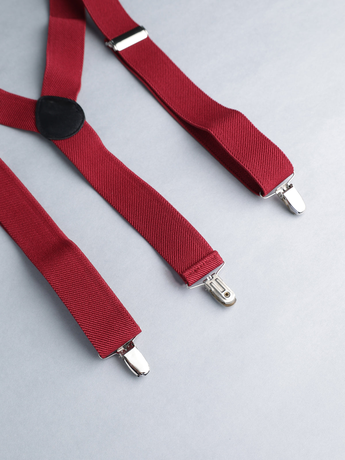 Classic Maroon Solid Y-Back Suspenders