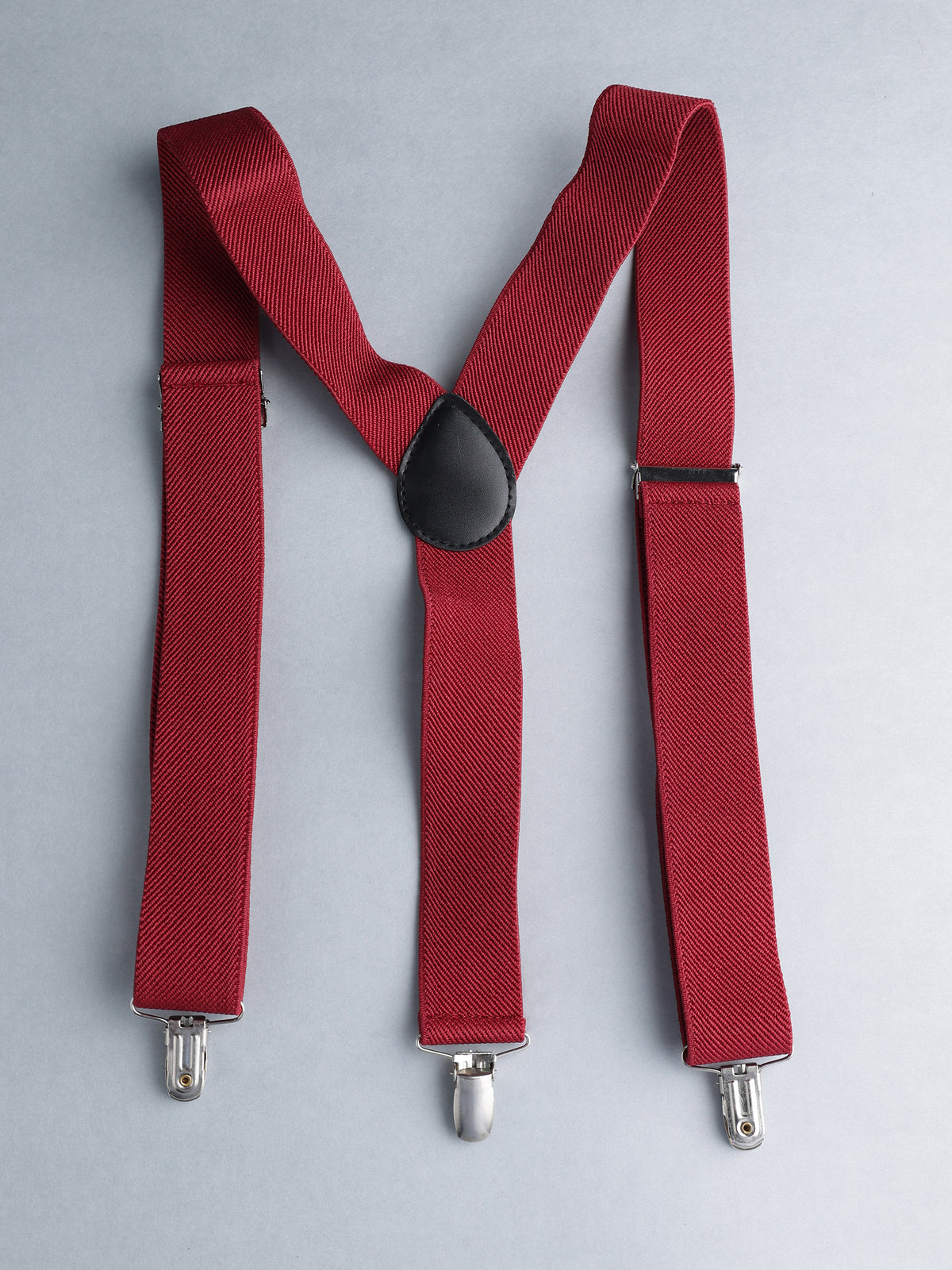 Classic Maroon Solid Y-Back Suspenders
