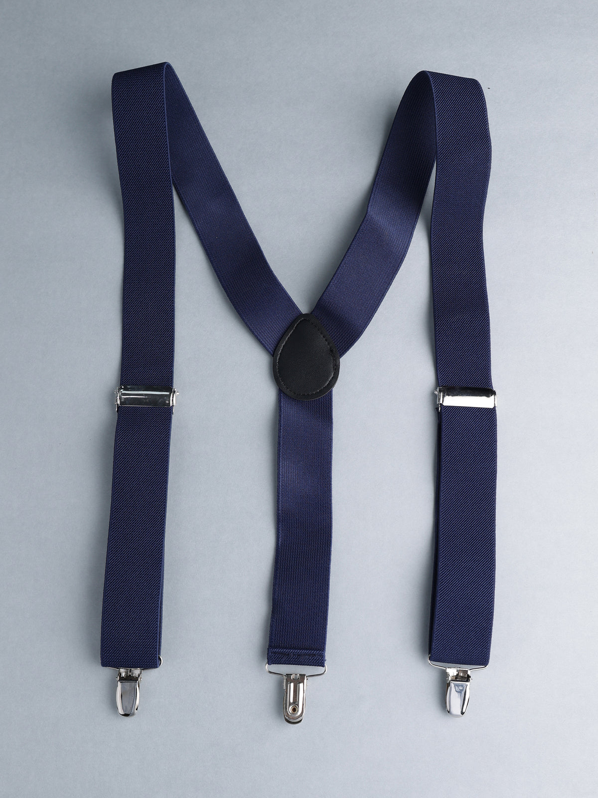 Navy Blue Dotted Y-Back Suspenders