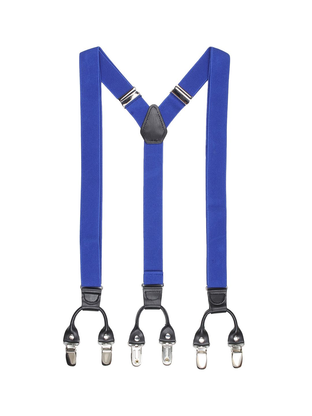 Blue Solid Y-Back Suspenders