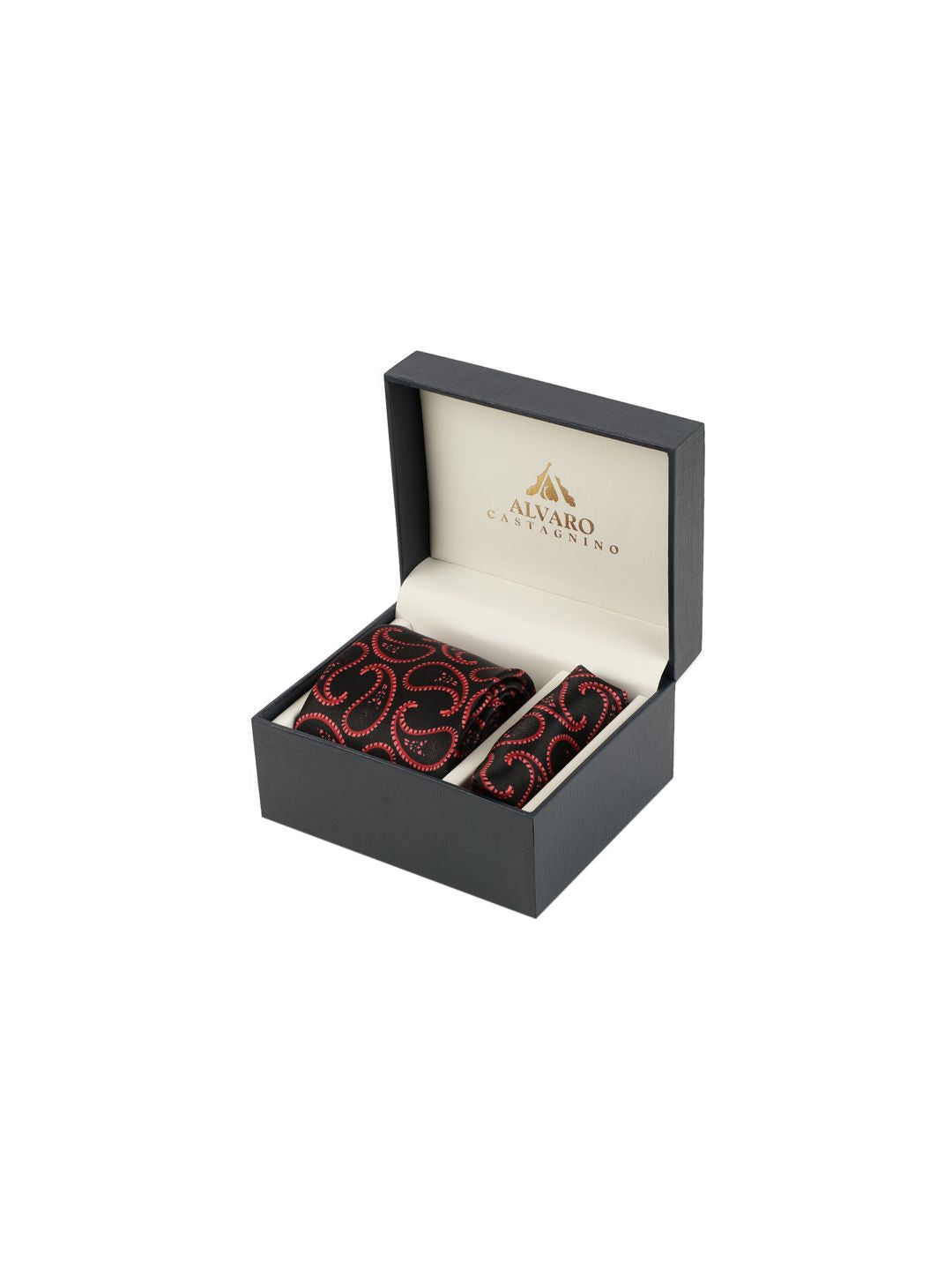 Alvaro Castagnino Men Black & Maroon Accessory Gift Set
