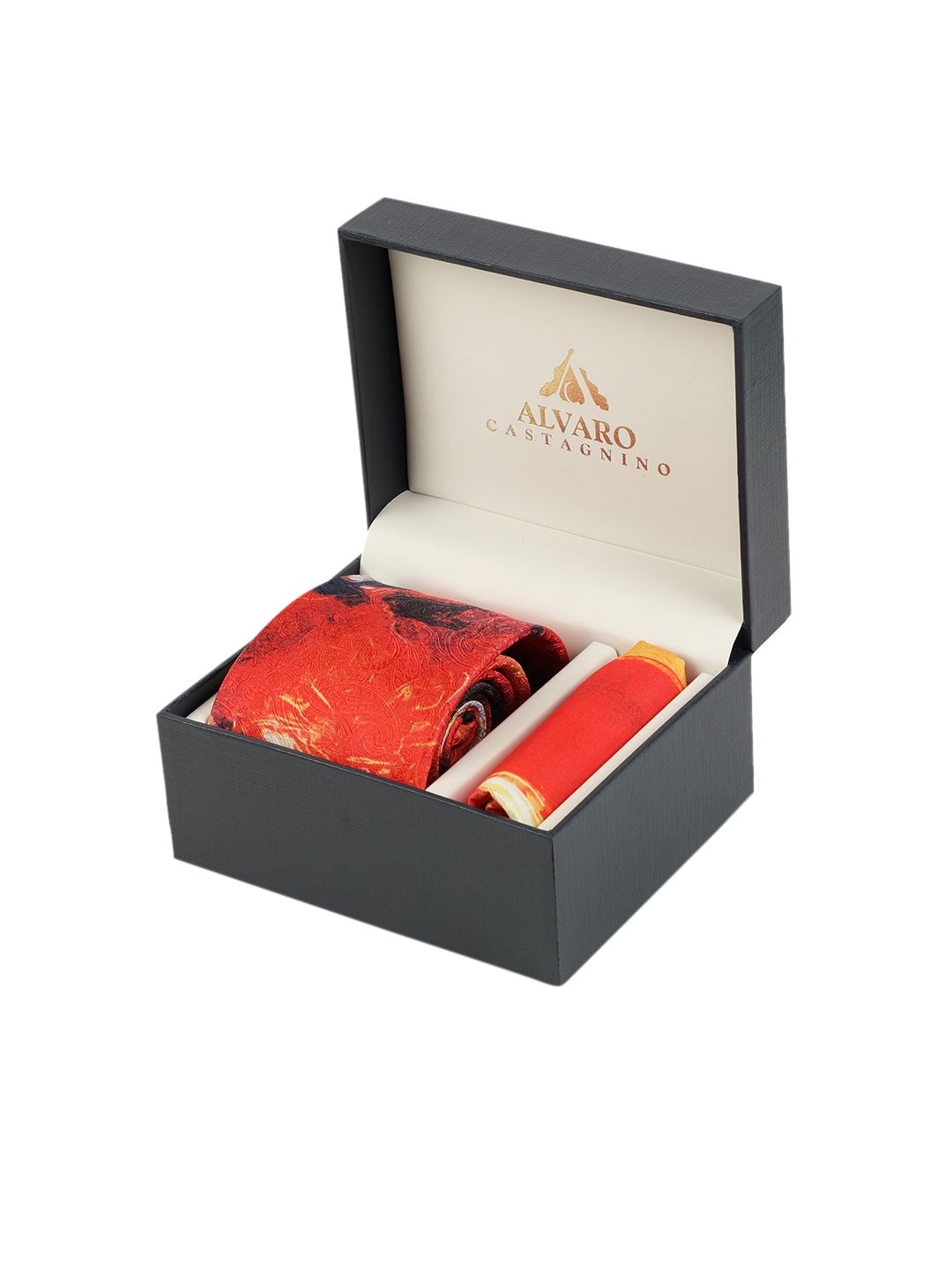 Alvaro Castagnino Men Orange & Black Accessory Gift Set