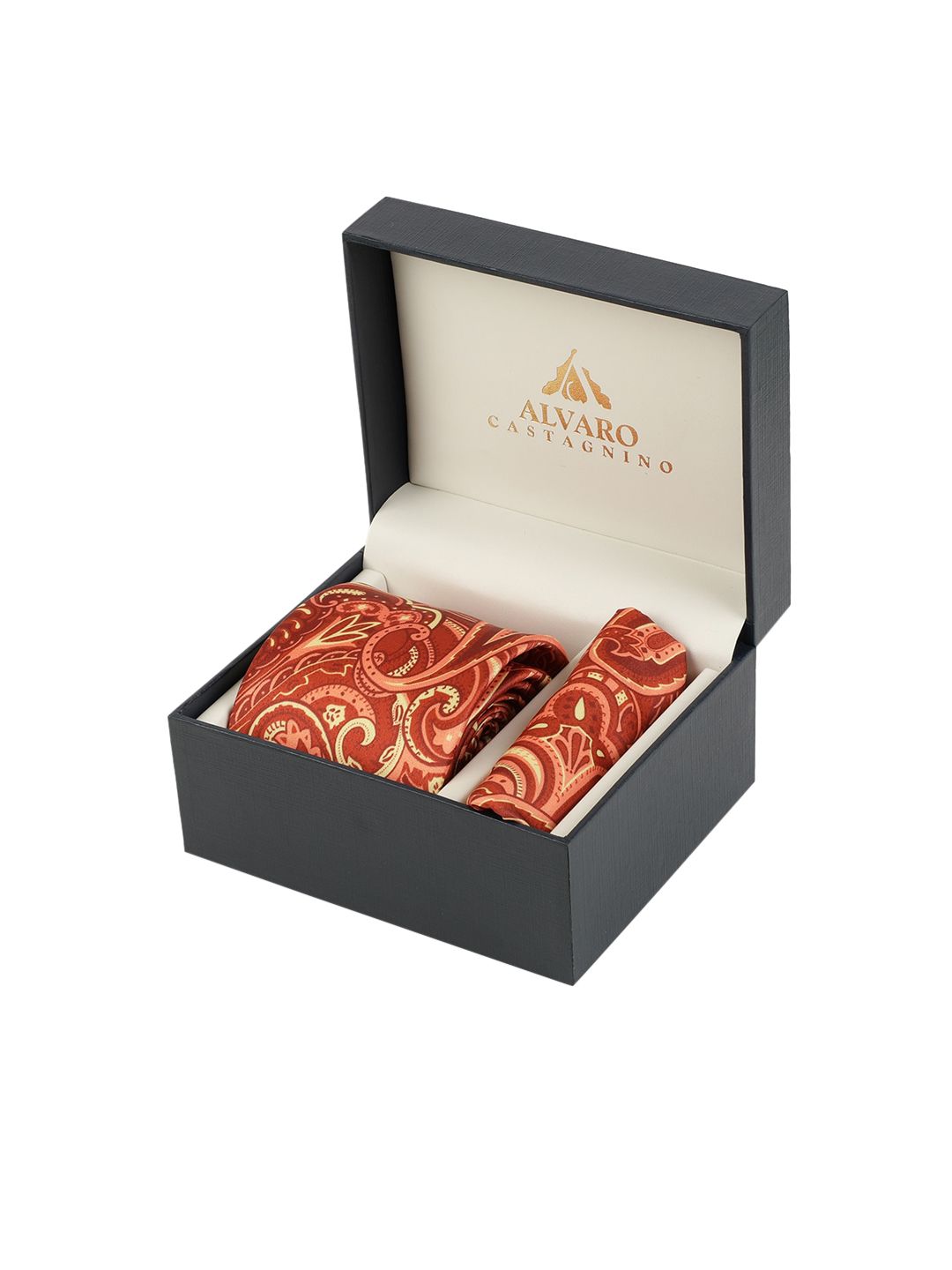 Alvaro Castagnino Men Orange & Yellow Accessory Gift Set