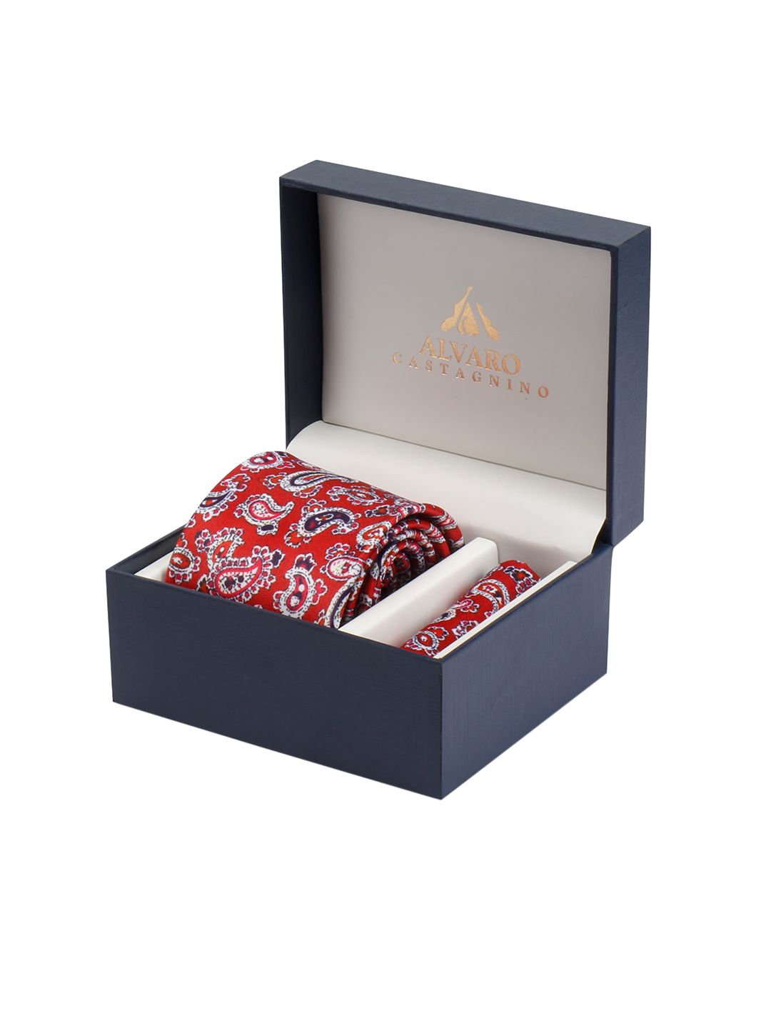Alvaro Castagnino Men Red & White Accessory Gift Set