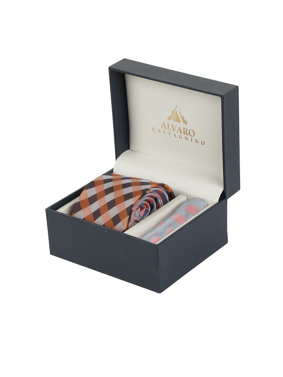 Alvaro Castagnino Men Grey & Pink Accessory Gift Set