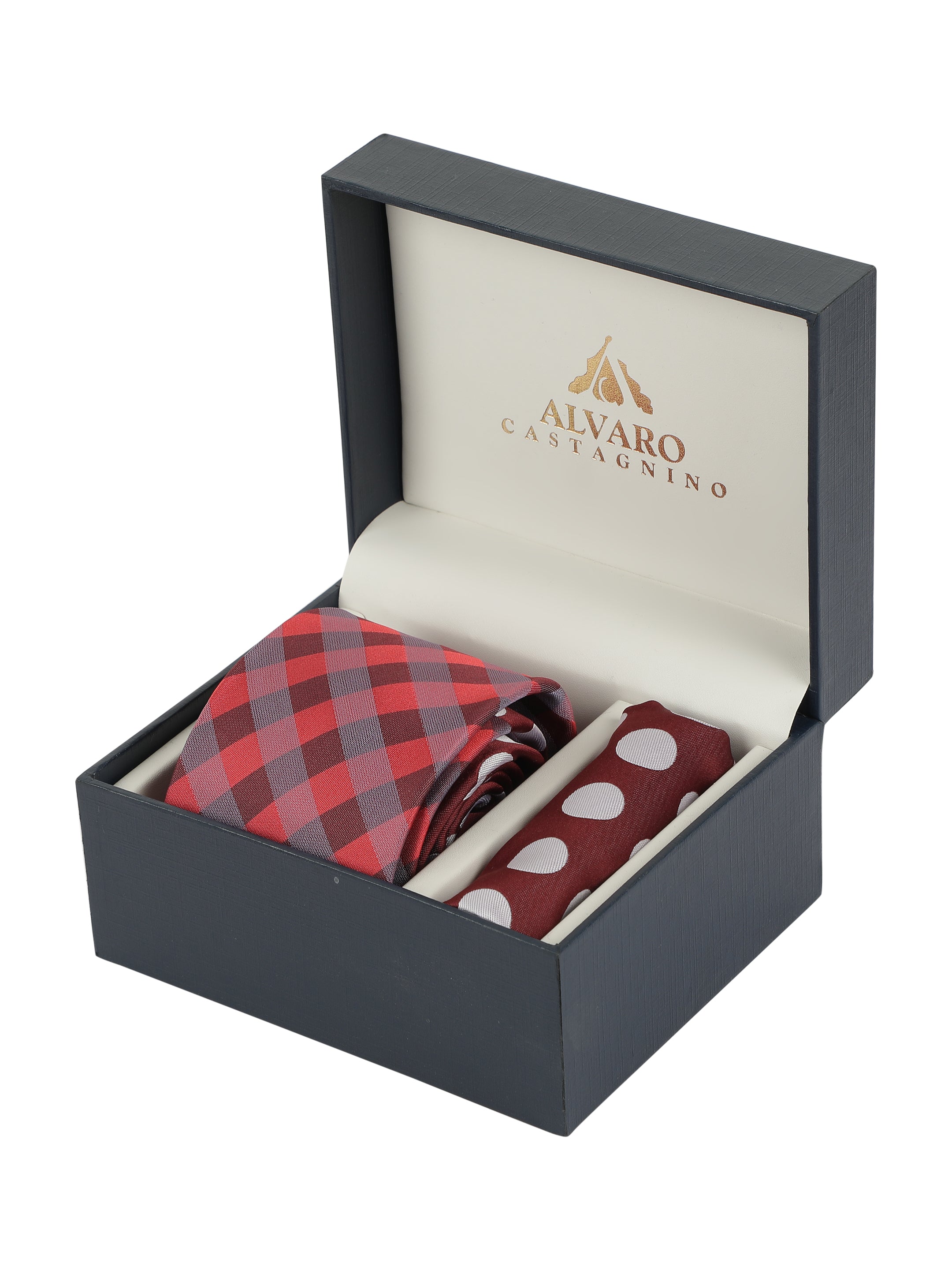 Alvaro Castagnino Men Wine & White Accessory Gift Set