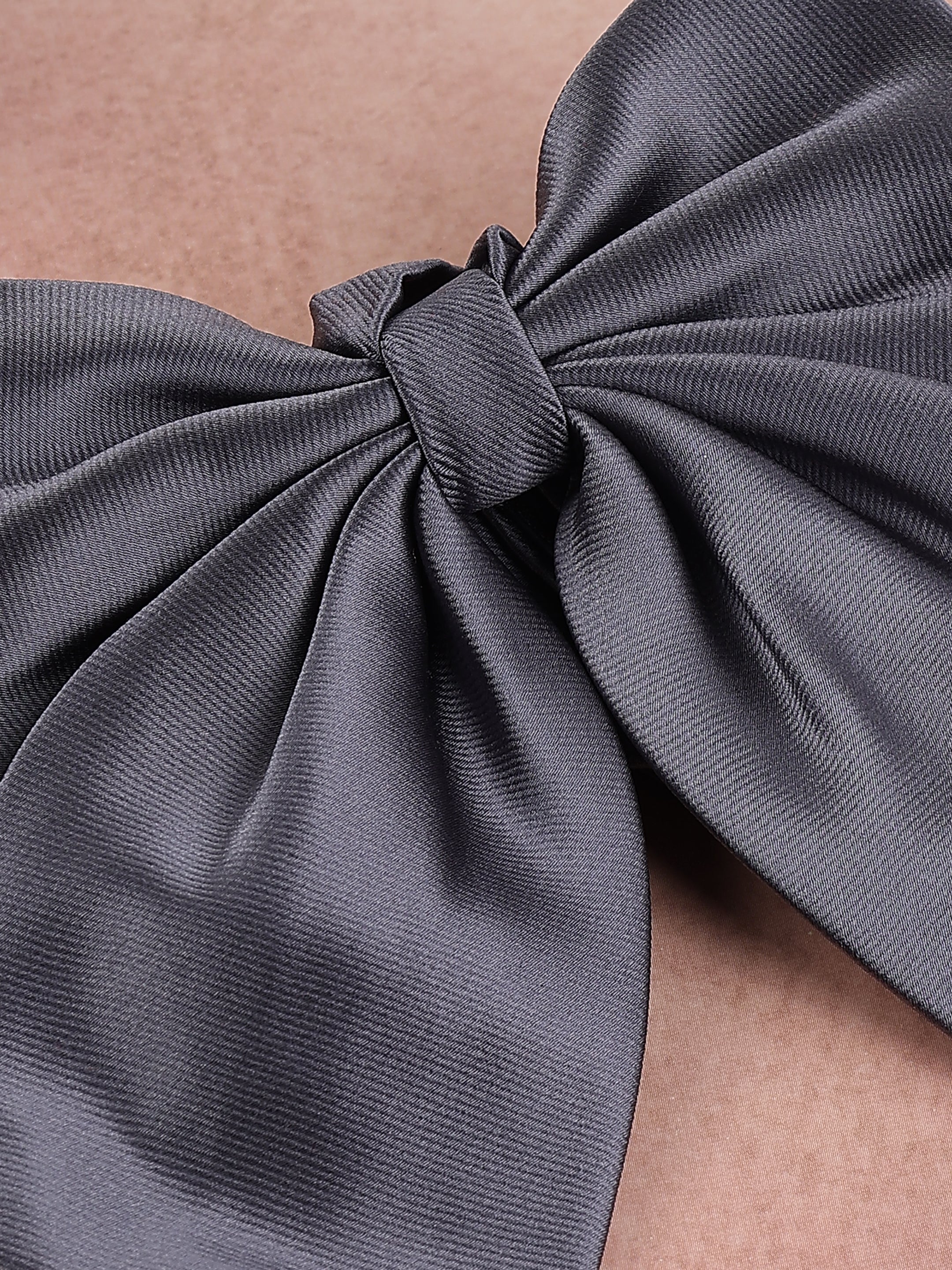 Grey Oversized Butterfly Bow Tie