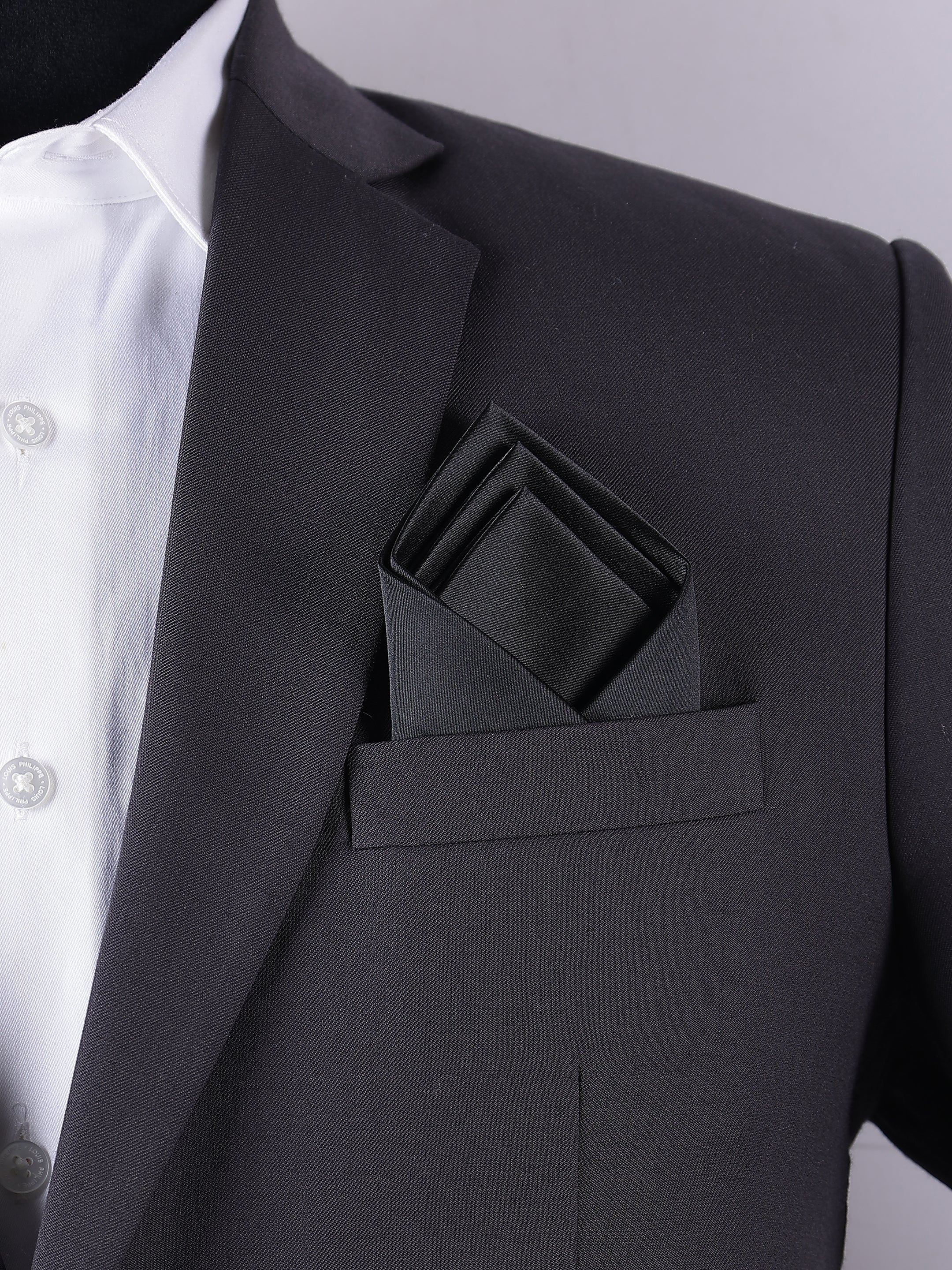 Black Pre-Folded Pocket Square