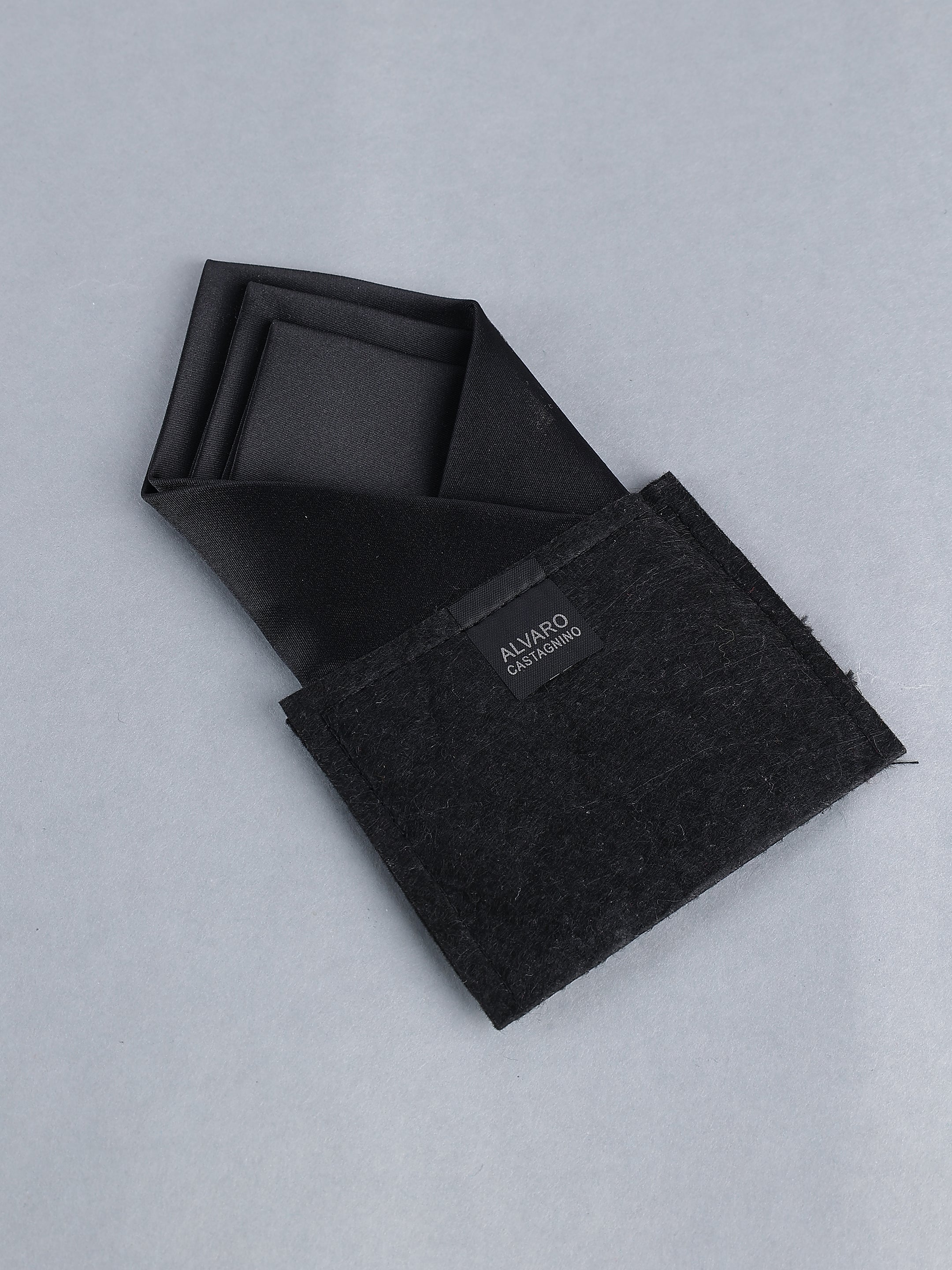Black Pre-Folded Pocket Square
