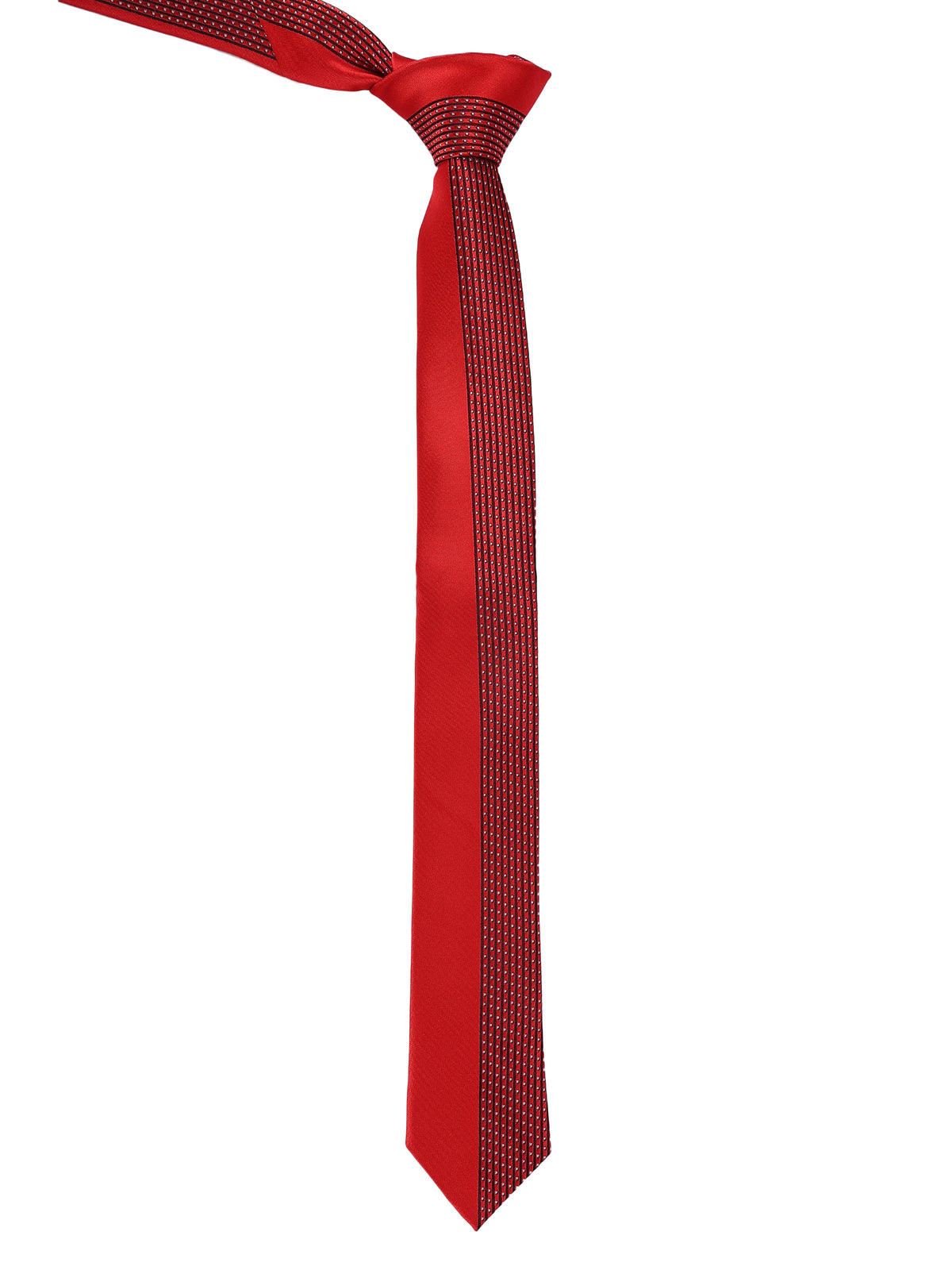 Red Micro-Geometric Textured Panel Necktie