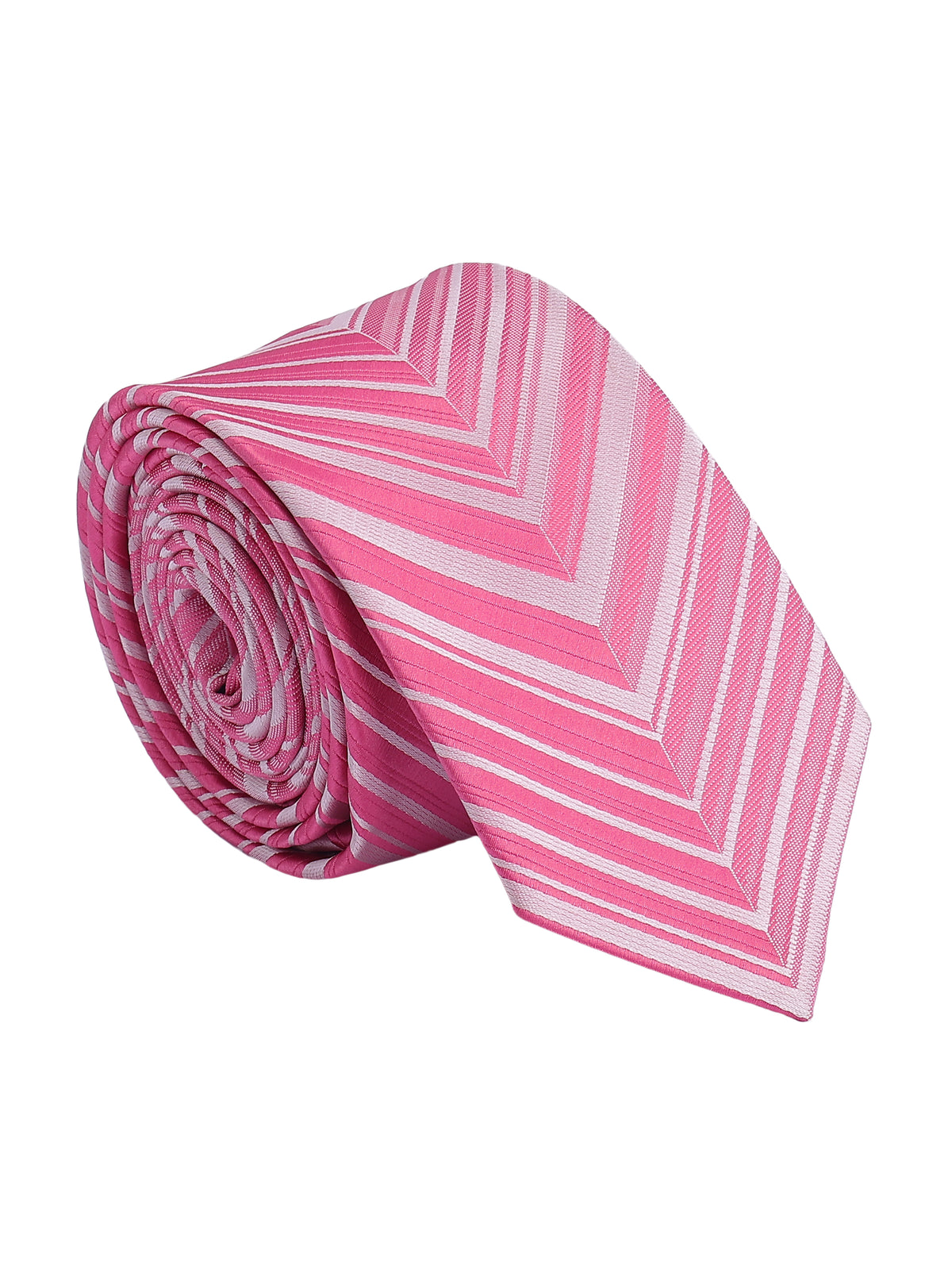Pink Chevron Striped Necktie