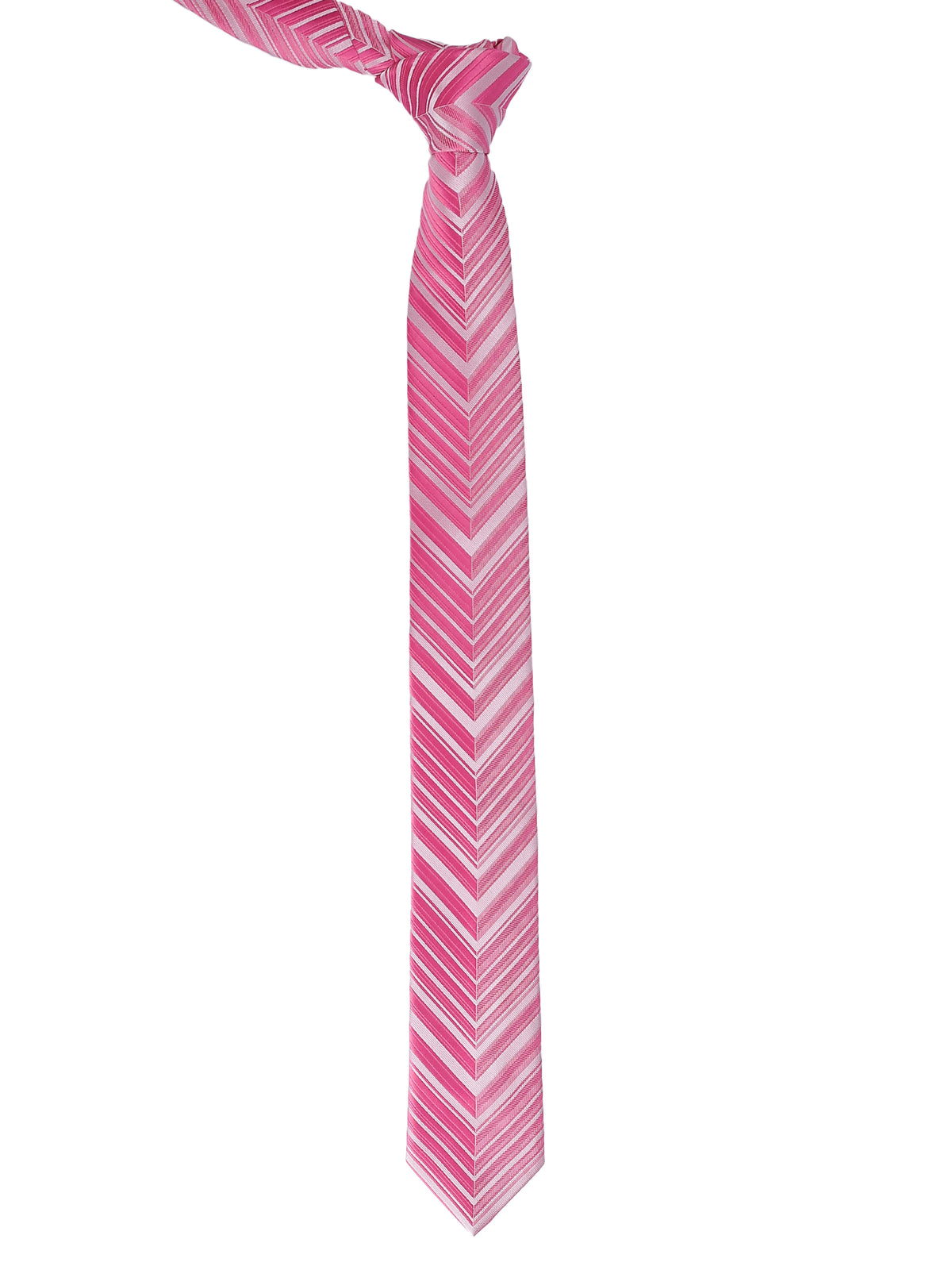 Pink Chevron Striped Necktie