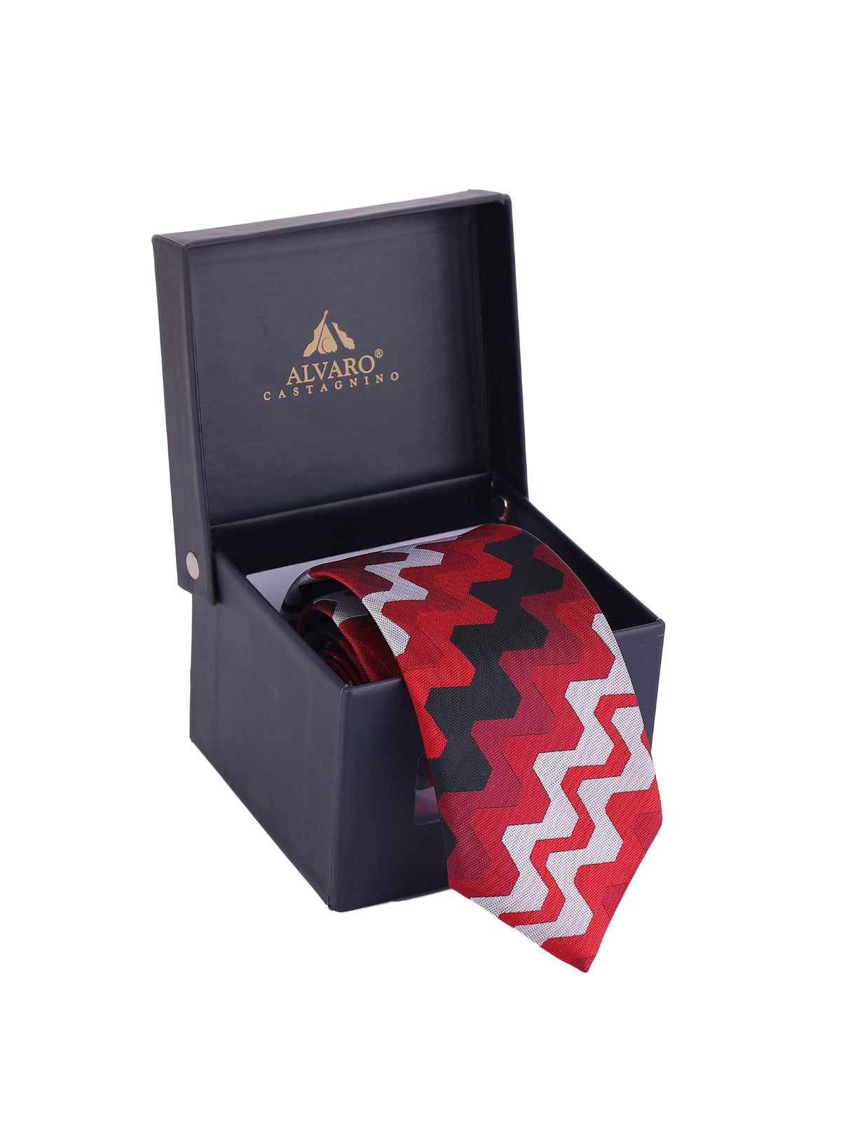 Red and Black Zigzag Necktie