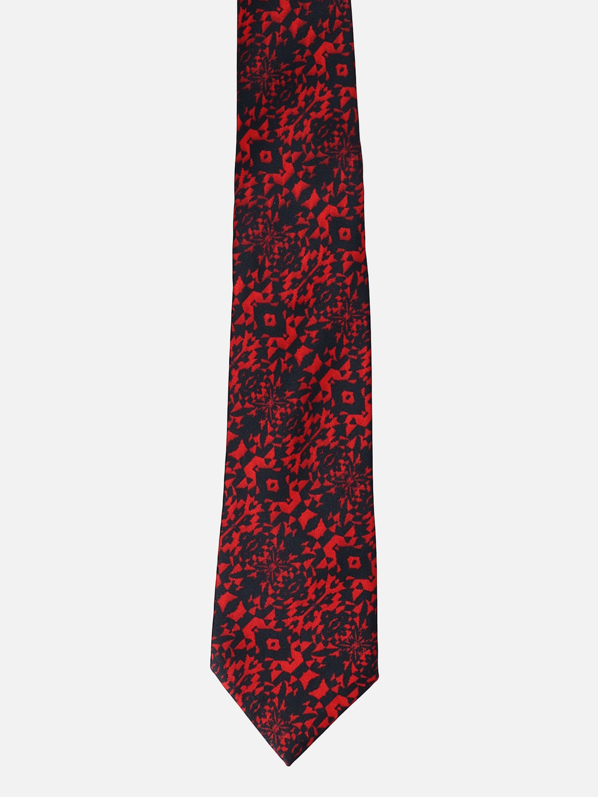 Red and Black Geometric Kaleidoscope Necktie