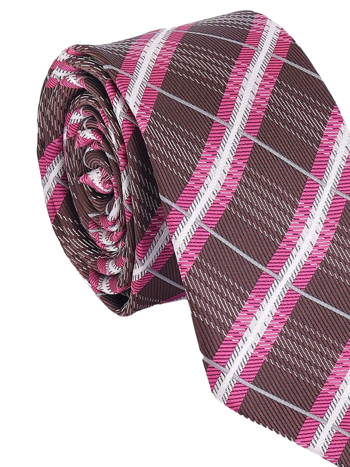 Aristocratic Espresso and Magenta Plaid Necktie