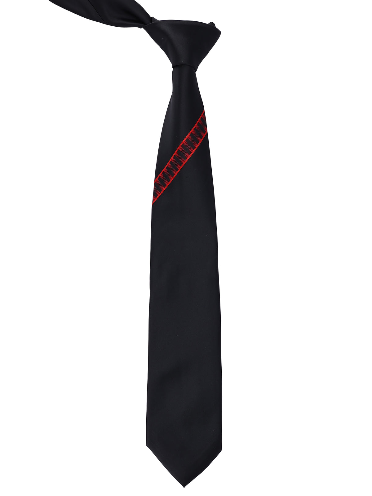 Black & Red Diagonal Accent Stripe Necktie