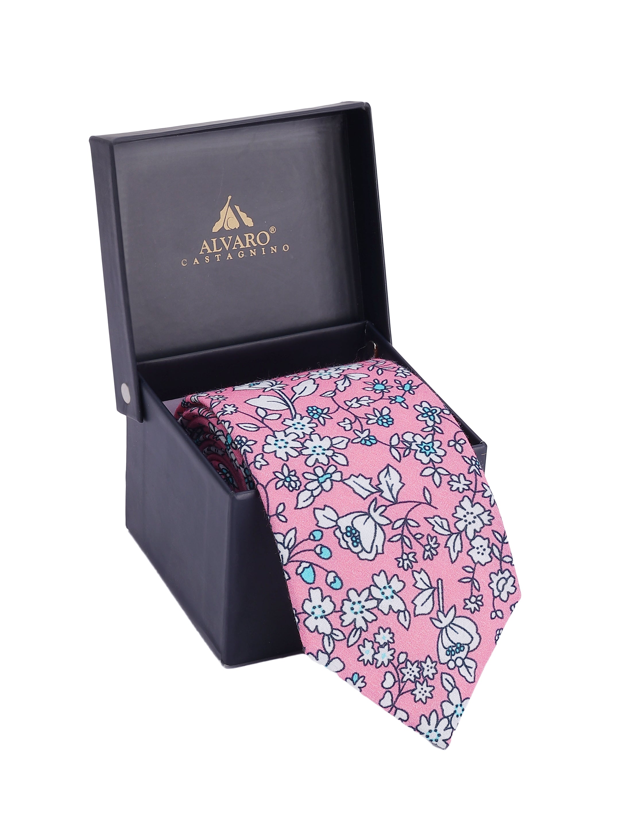 Rose Pink Floral Cotton Necktie