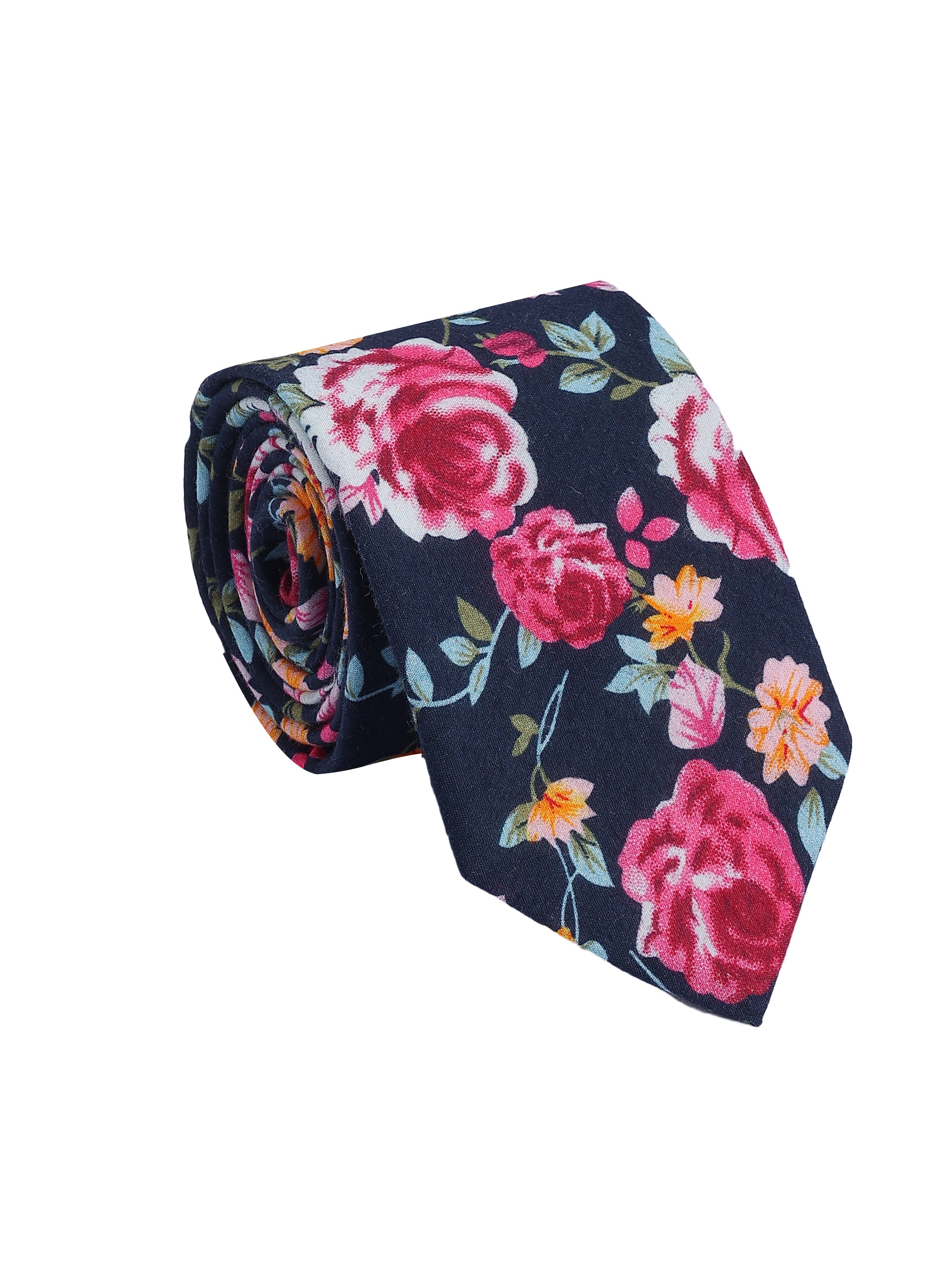 Floral Pink Cotton Tie