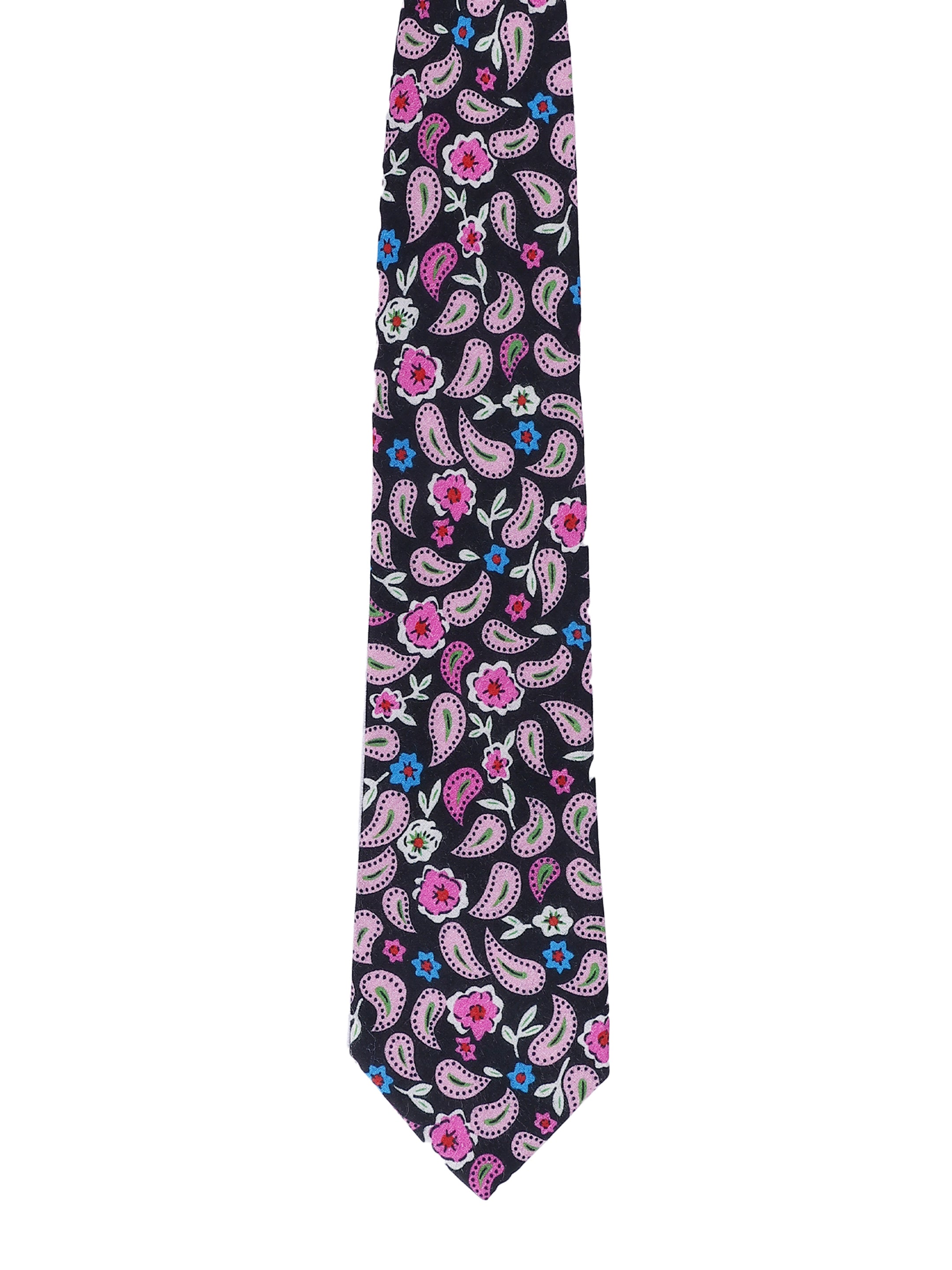 Midnight Paisley & Floral Cotton Necktie
