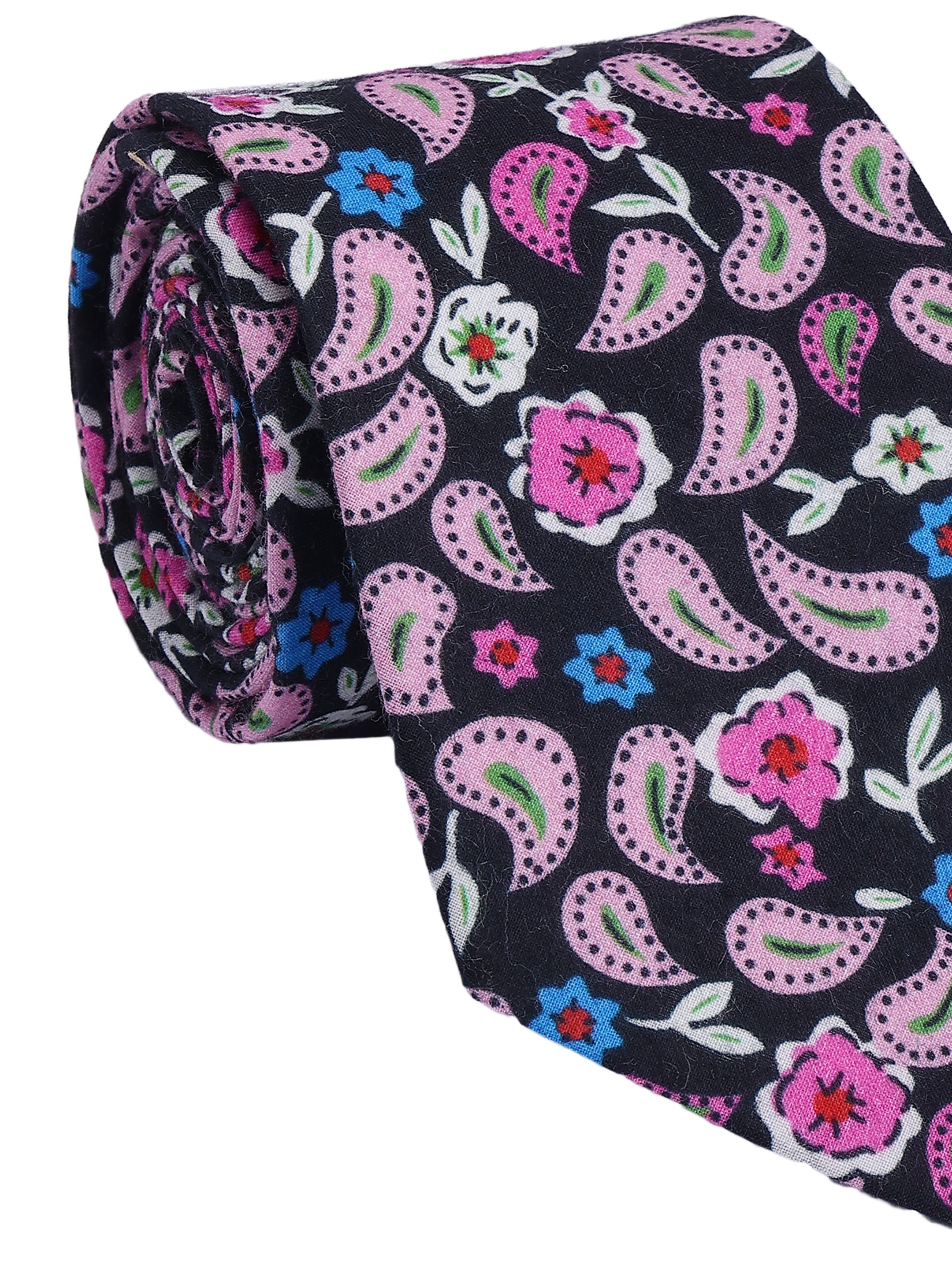 Midnight Paisley & Floral Cotton Necktie