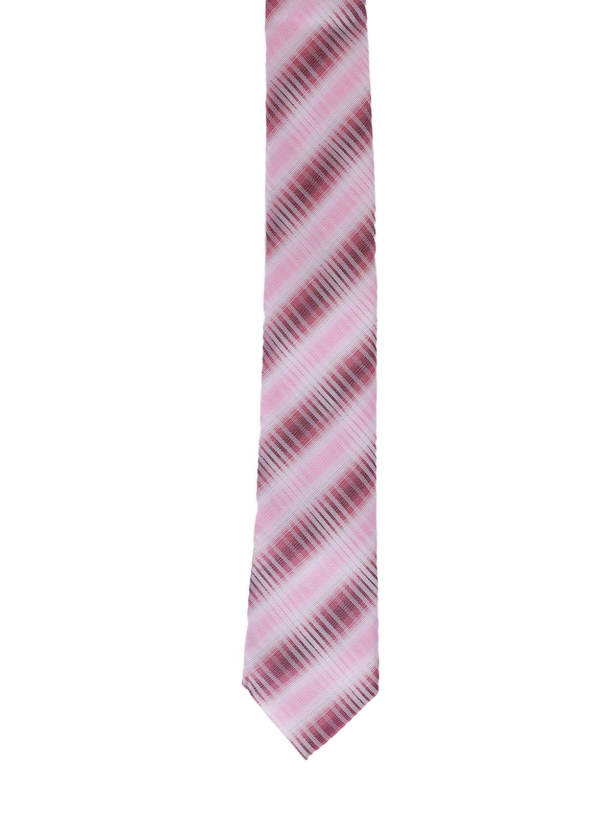Aristocratic Blush and Crimson Ombré Striped Necktie