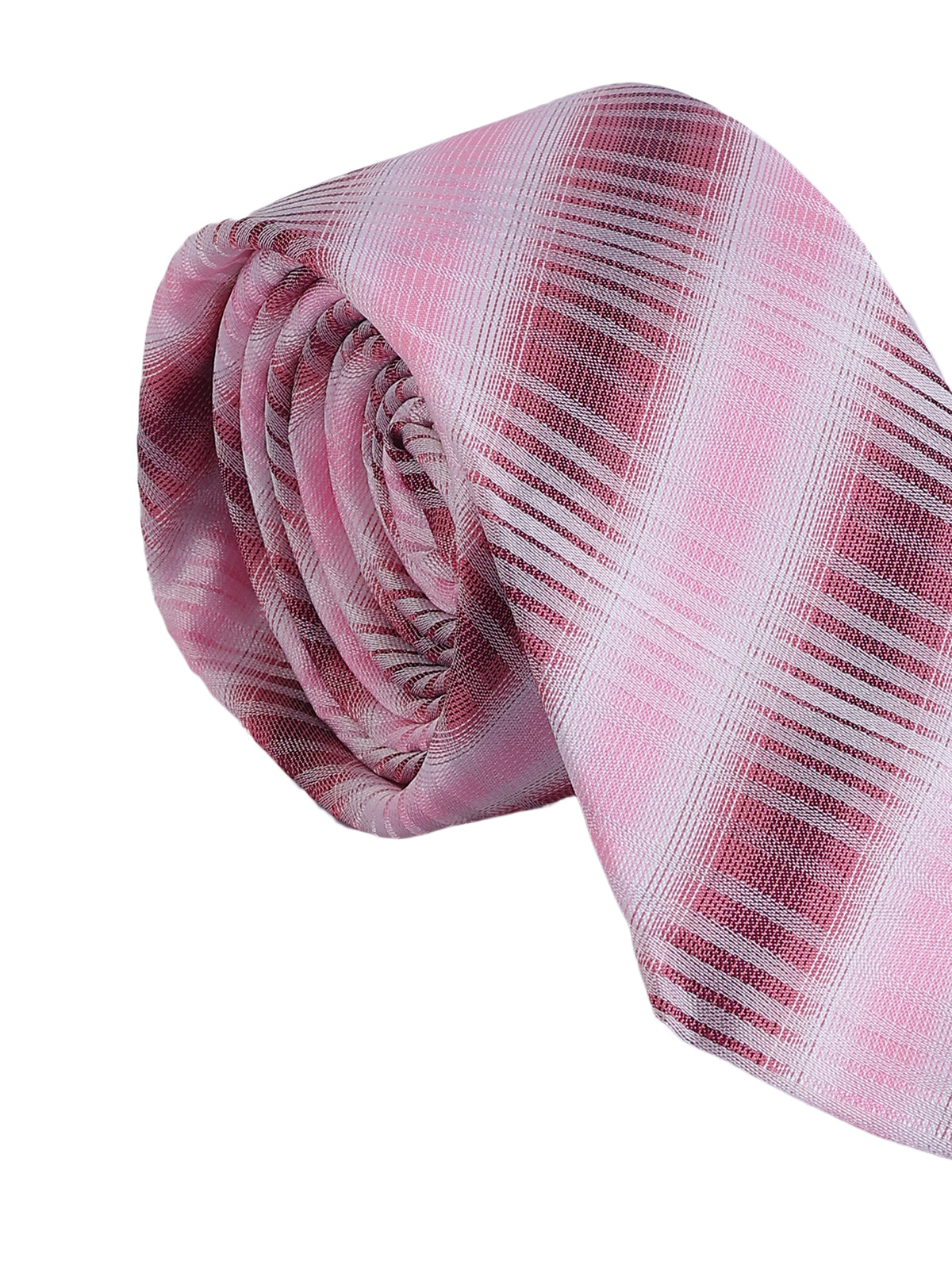 Aristocratic Blush and Crimson Ombré Striped Necktie
